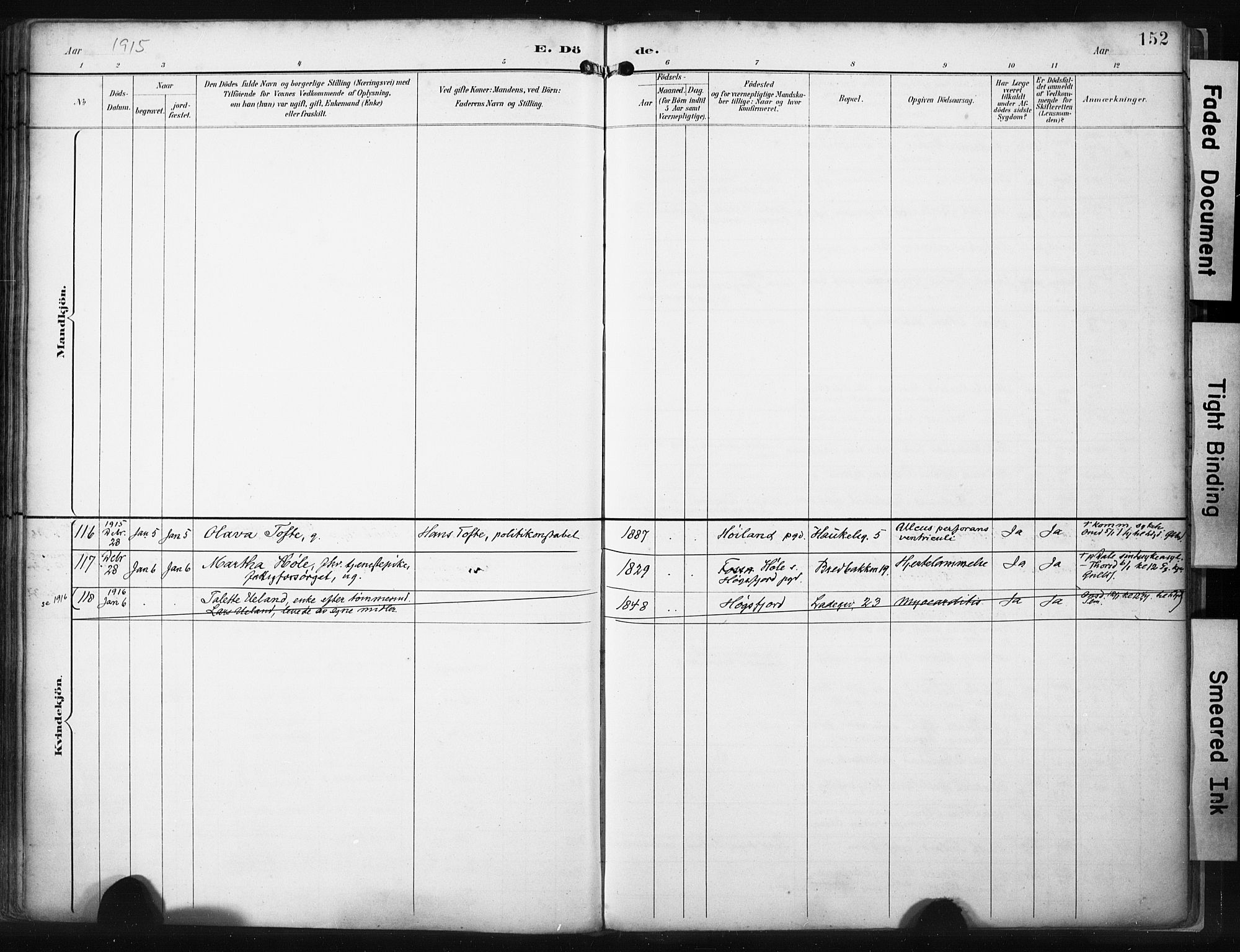 St. Petri sokneprestkontor, AV/SAST-A-101813/001/30/30BA/L0022: Parish register (official) no. A 22, 1895-1919, p. 152