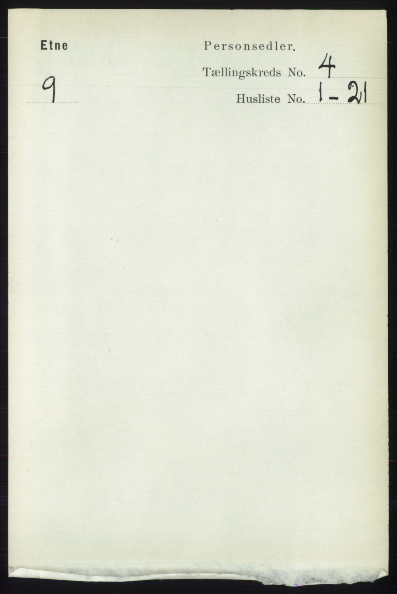 RA, 1891 census for 1211 Etne, 1891, p. 852