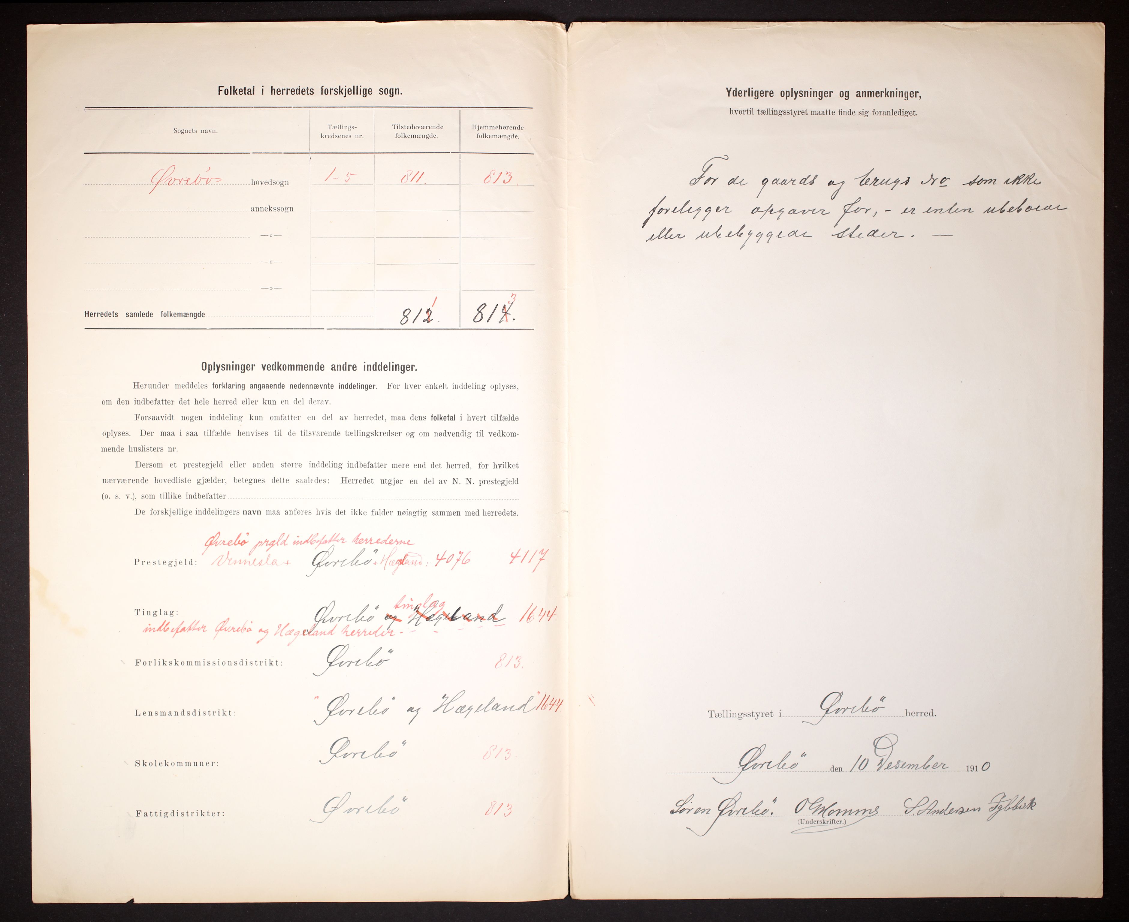 RA, 1910 census for Øvrebø, 1910, p. 3