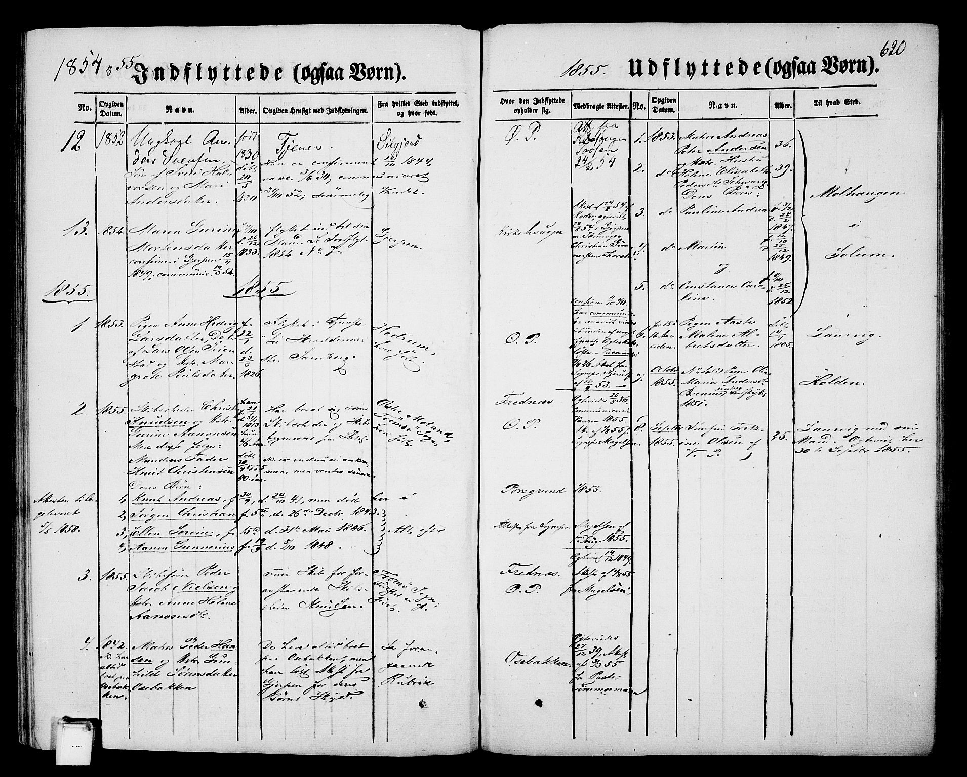 Porsgrunn kirkebøker , SAKO/A-104/G/Gb/L0004: Parish register (copy) no. II 4, 1853-1882, p. 620