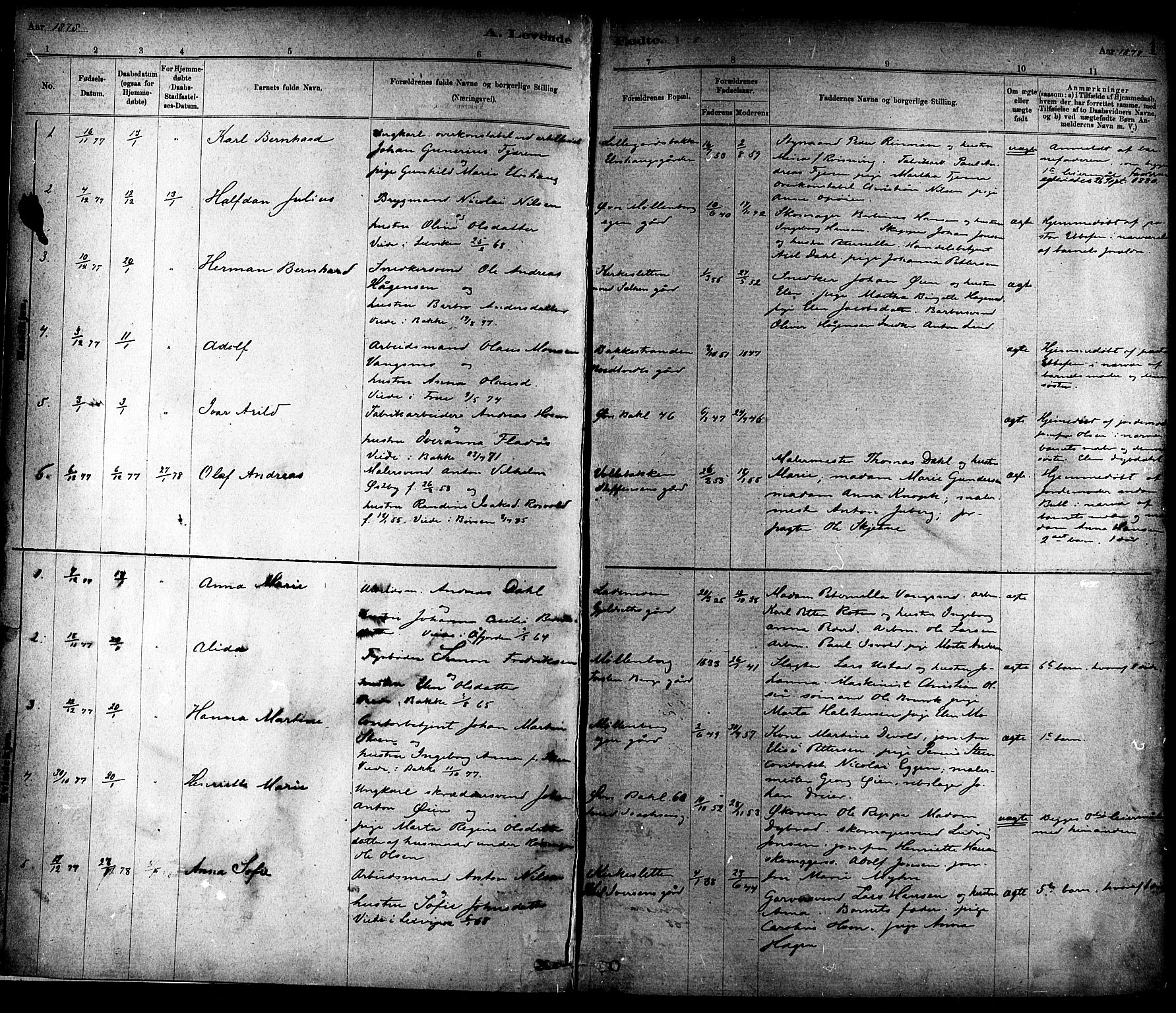 Ministerialprotokoller, klokkerbøker og fødselsregistre - Sør-Trøndelag, SAT/A-1456/604/L0188: Parish register (official) no. 604A09, 1878-1892, p. 1