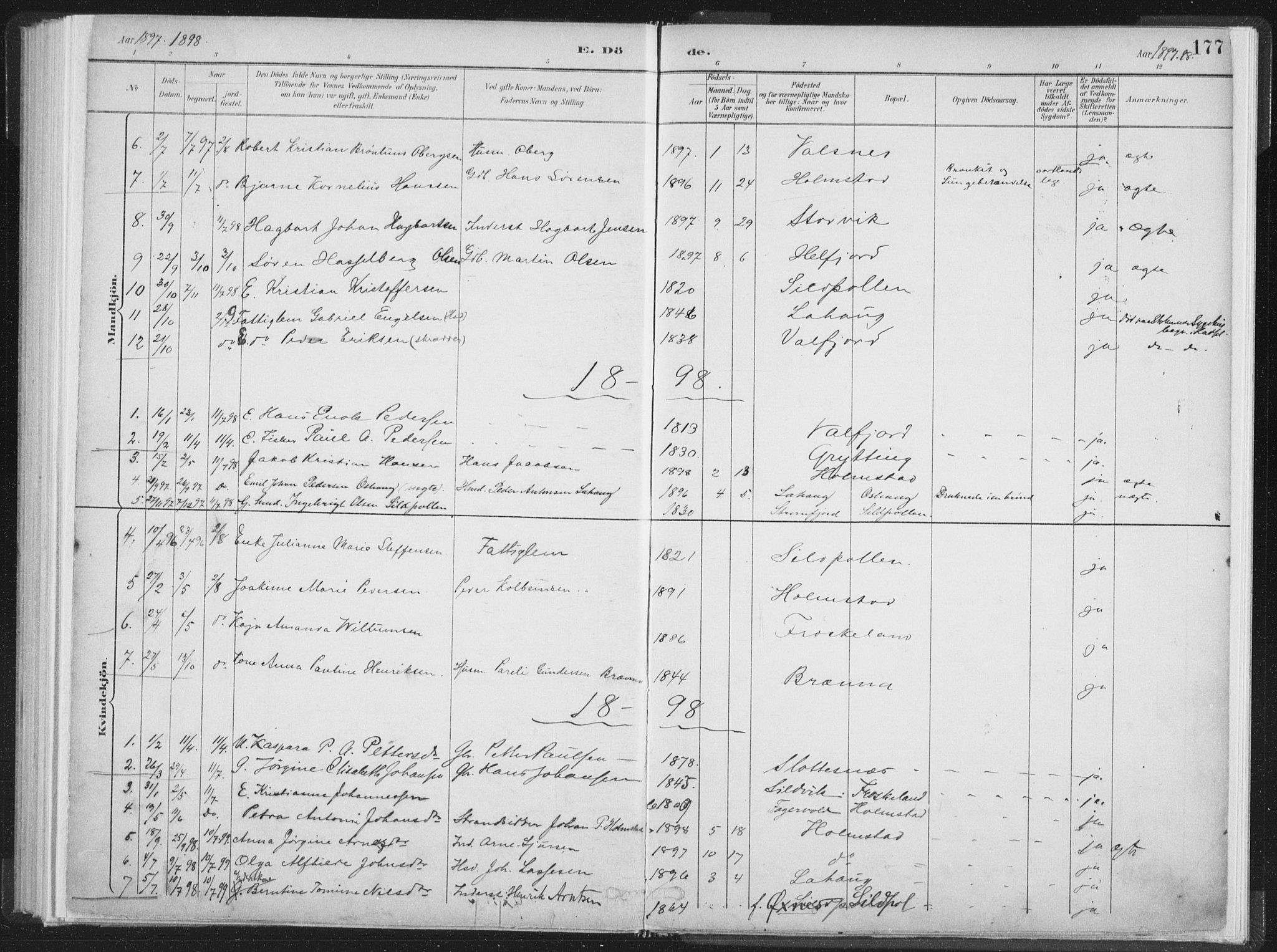 Ministerialprotokoller, klokkerbøker og fødselsregistre - Nordland, SAT/A-1459/890/L1286: Parish register (official) no. 890A01, 1882-1902, p. 177