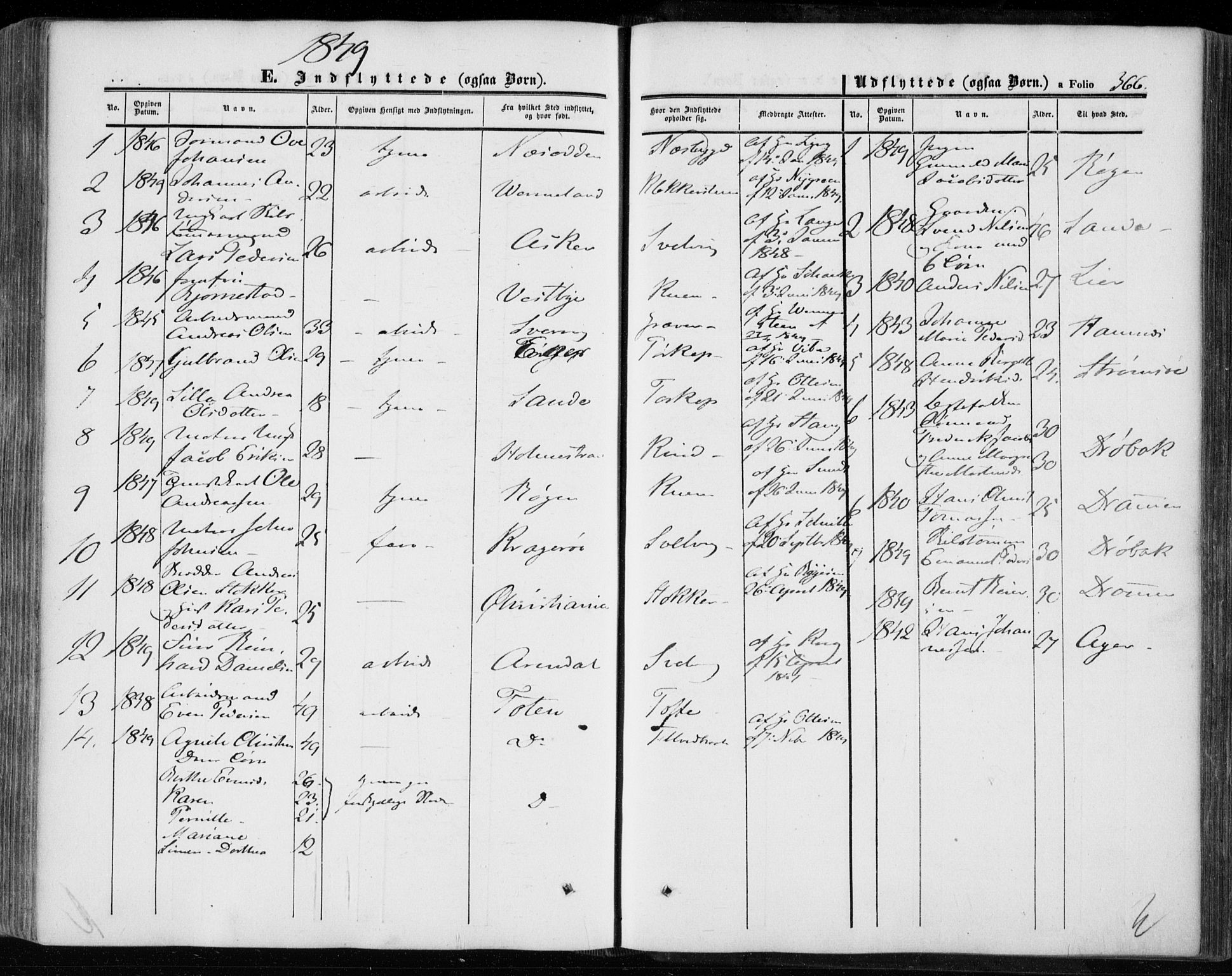 Hurum kirkebøker, SAKO/A-229/F/Fa/L0011: Parish register (official) no. 11, 1847-1860, p. 366