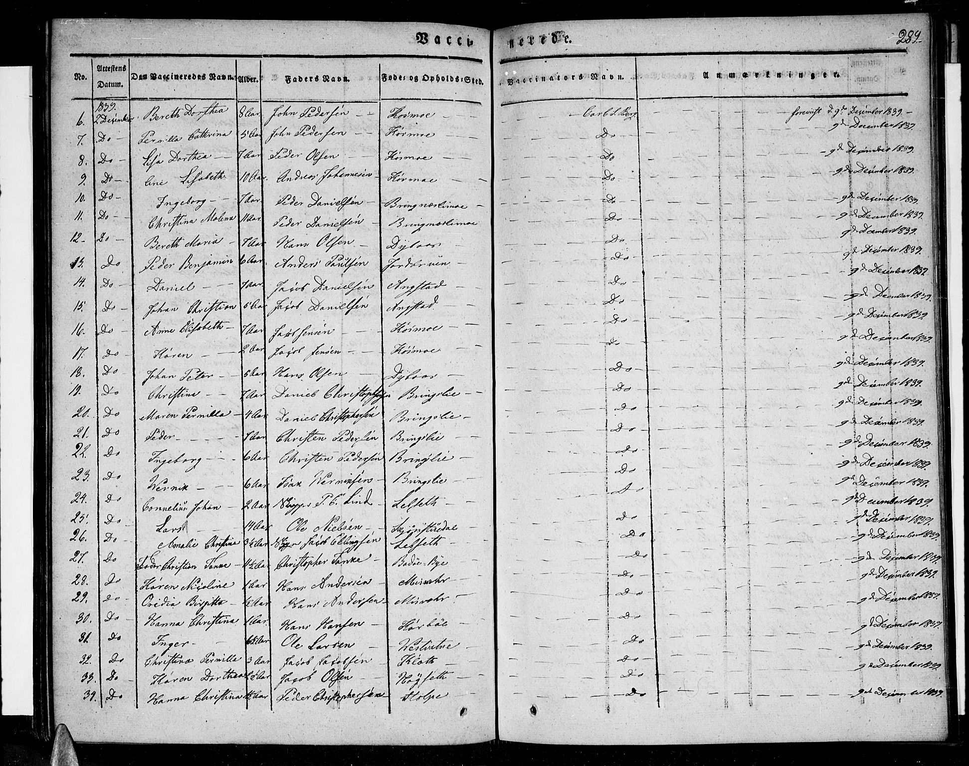 Ministerialprotokoller, klokkerbøker og fødselsregistre - Nordland, AV/SAT-A-1459/852/L0737: Parish register (official) no. 852A07, 1833-1849, p. 289