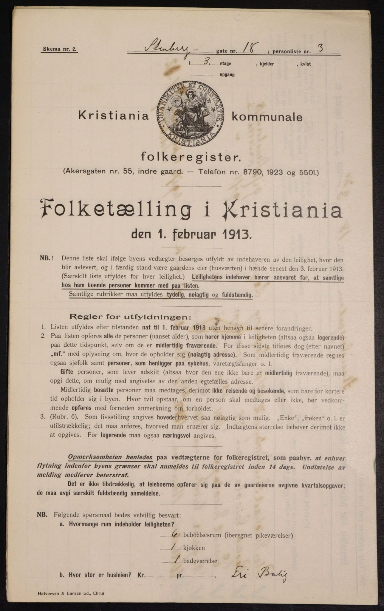 OBA, Municipal Census 1913 for Kristiania, 1913, p. 101620