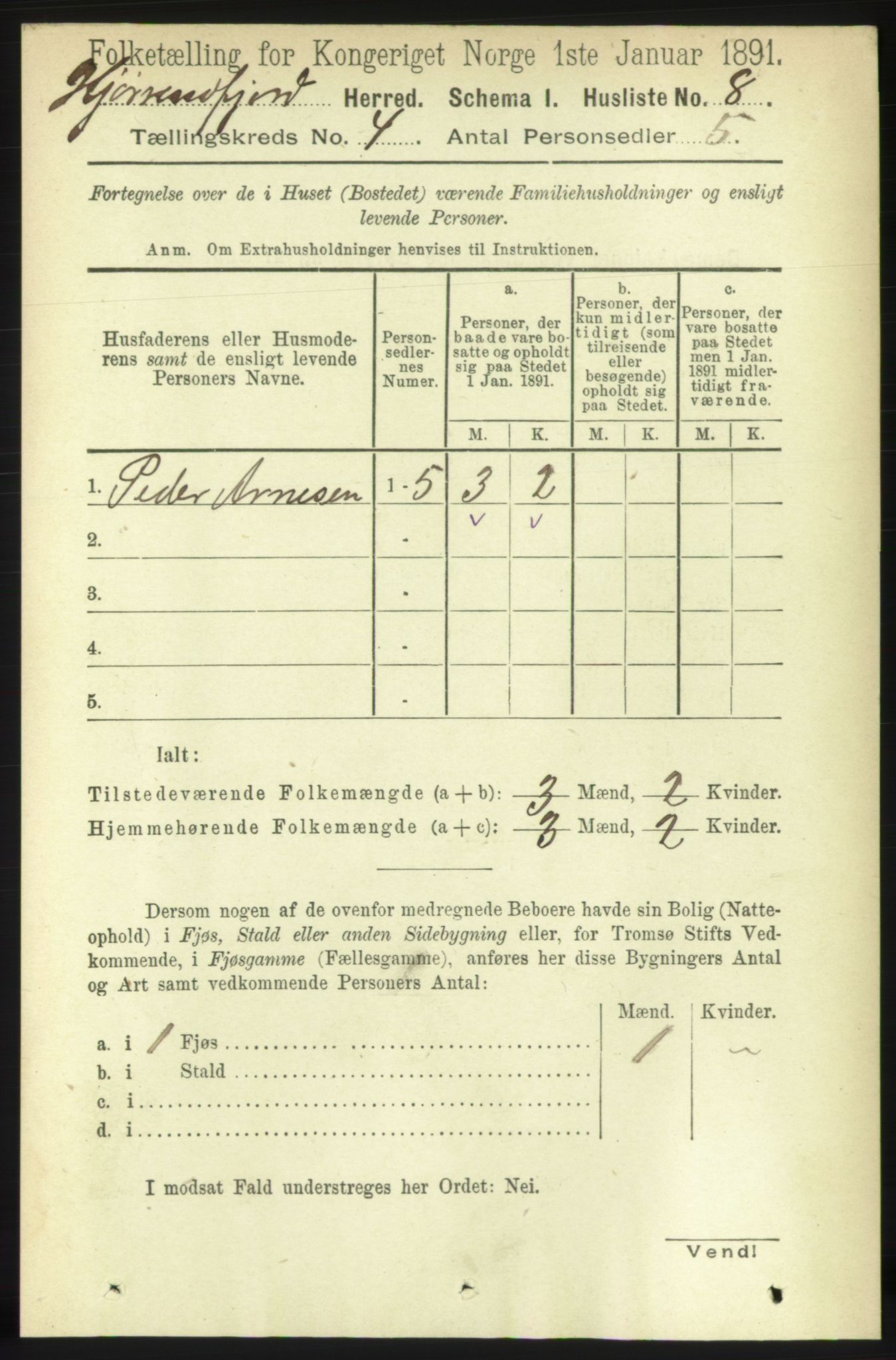 RA, 1891 census for 1522 Hjørundfjord, 1891, p. 647