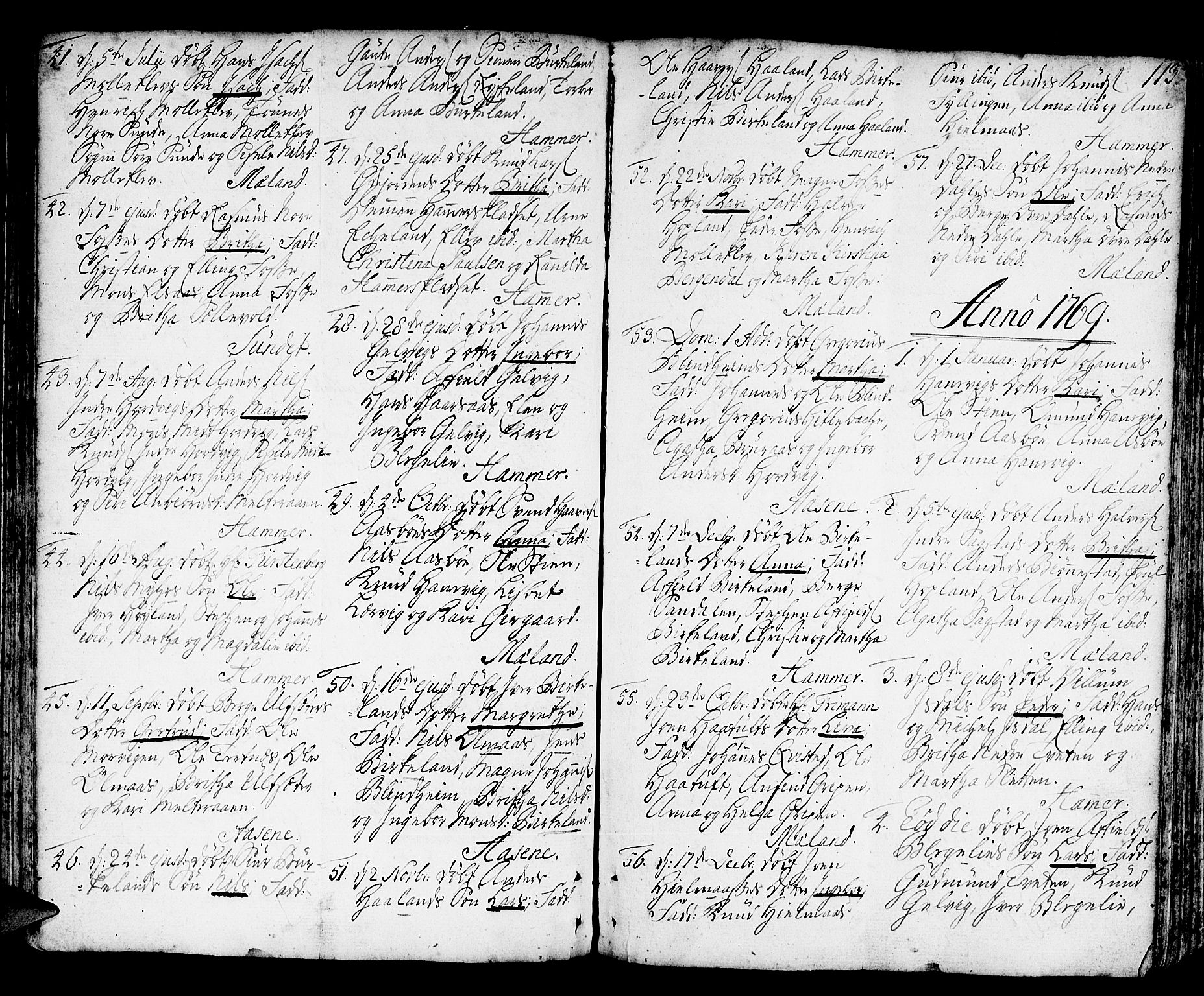 Hamre sokneprestembete, SAB/A-75501/H/Ha/Haa/Haaa/L0007: Parish register (official) no. A 7, 1762-1777, p. 113