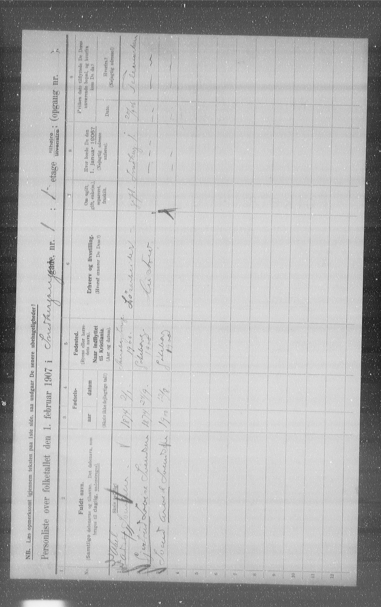 OBA, Municipal Census 1907 for Kristiania, 1907, p. 49979