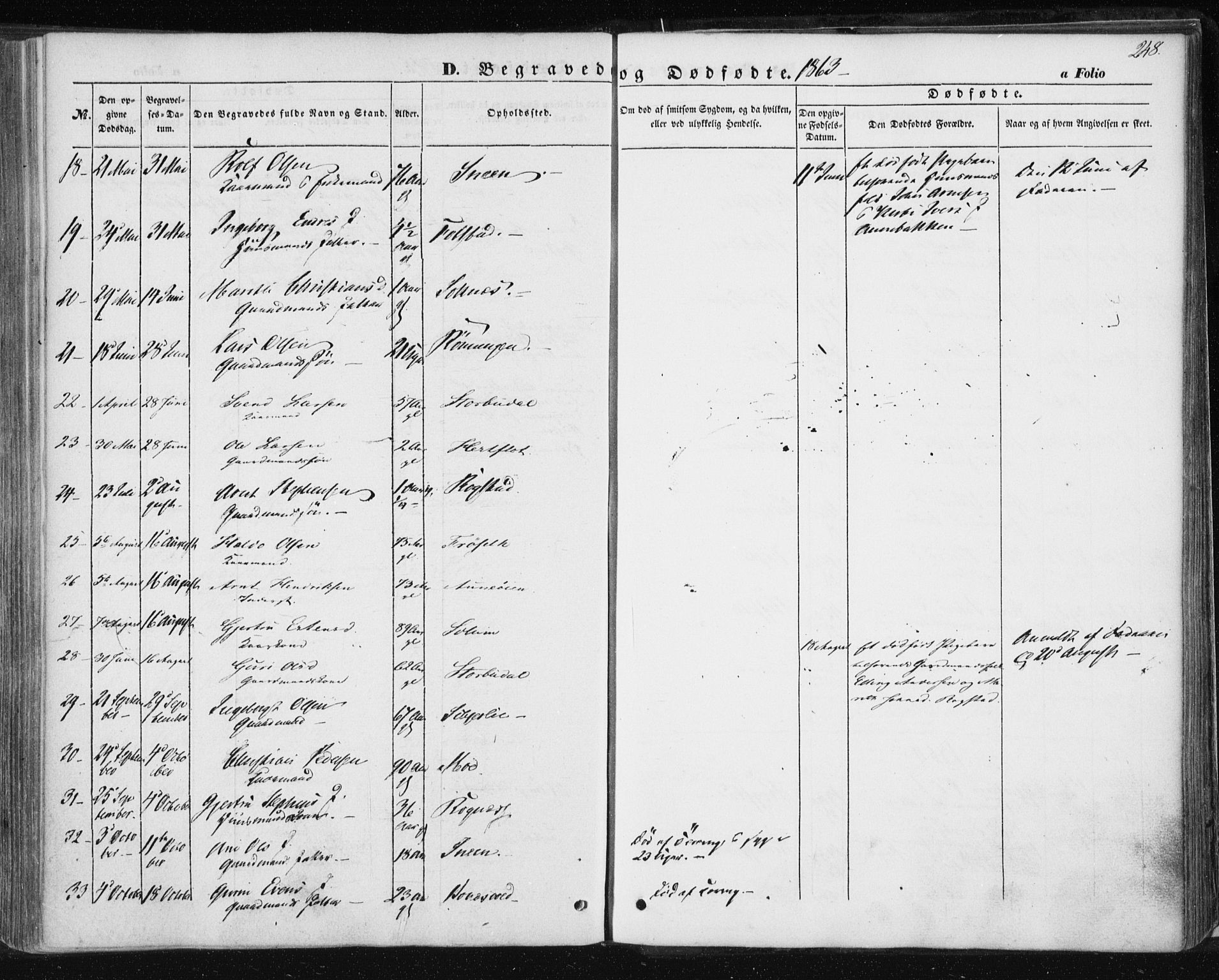 Ministerialprotokoller, klokkerbøker og fødselsregistre - Sør-Trøndelag, SAT/A-1456/687/L1000: Parish register (official) no. 687A06, 1848-1869, p. 248