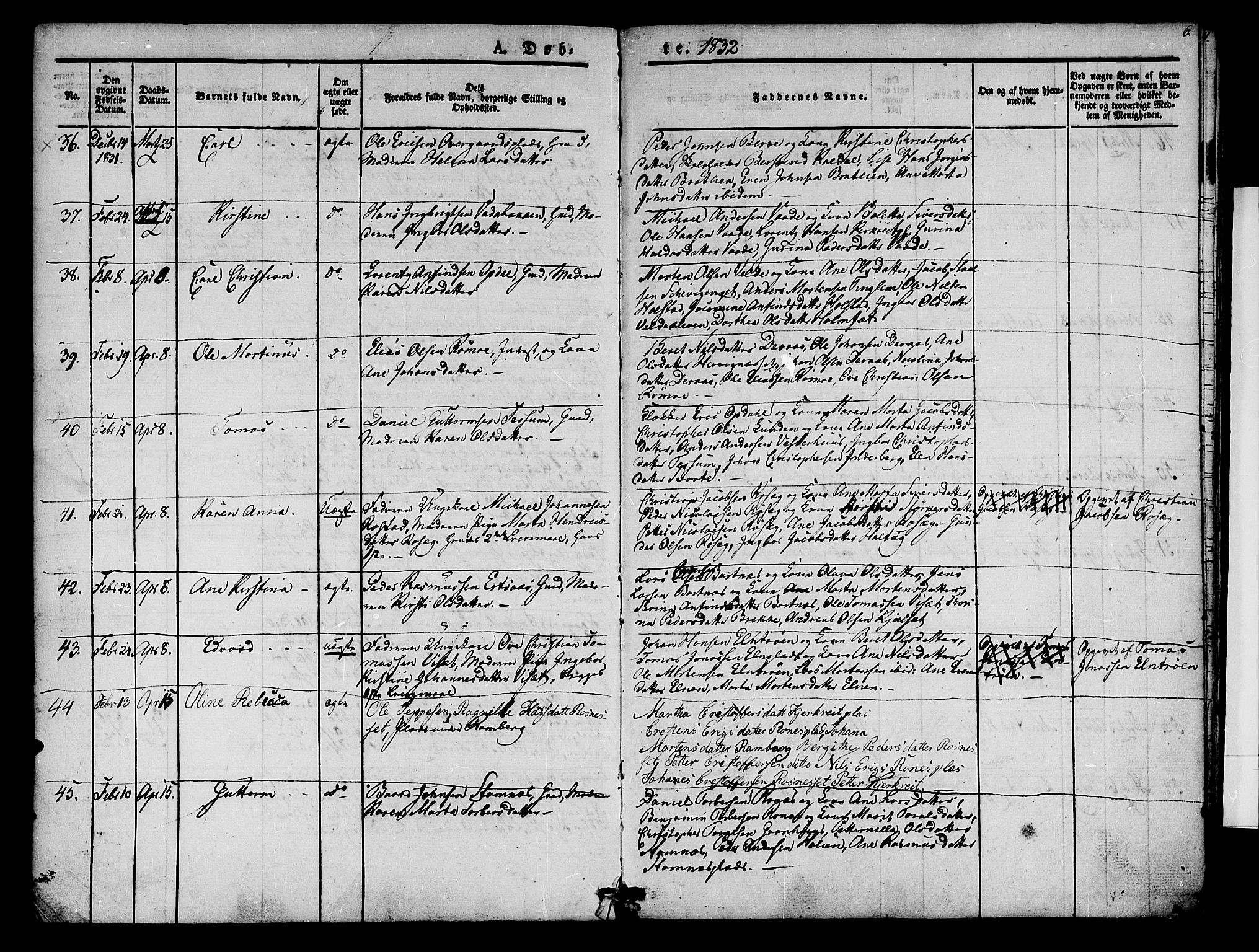 Ministerialprotokoller, klokkerbøker og fødselsregistre - Nord-Trøndelag, AV/SAT-A-1458/741/L0391: Parish register (official) no. 741A05, 1831-1836, p. 6