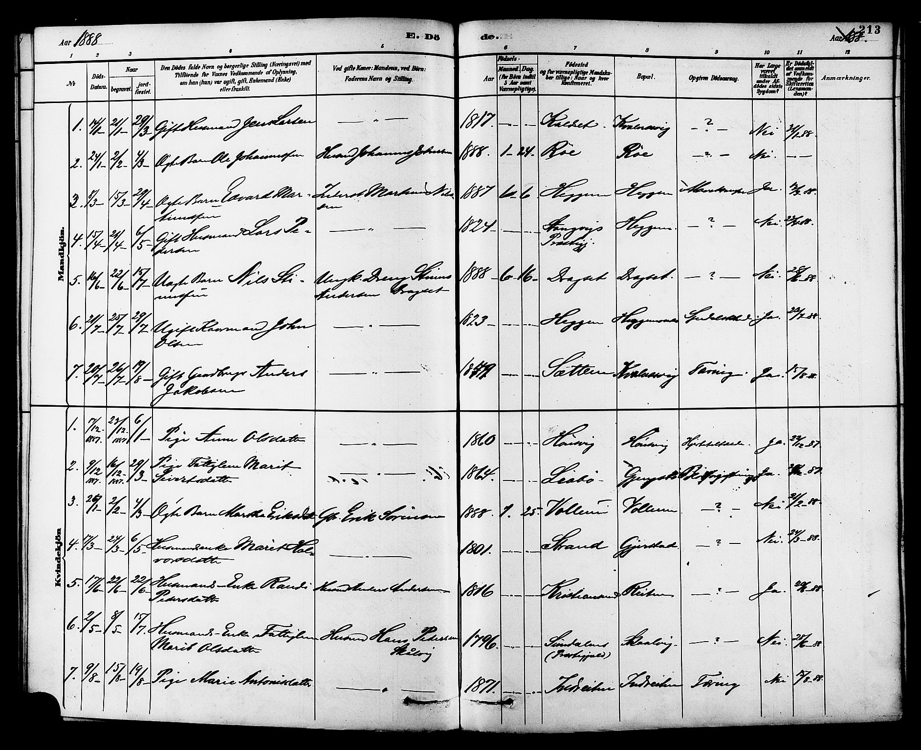 Ministerialprotokoller, klokkerbøker og fødselsregistre - Møre og Romsdal, SAT/A-1454/576/L0885: Parish register (official) no. 576A03, 1880-1898, p. 213