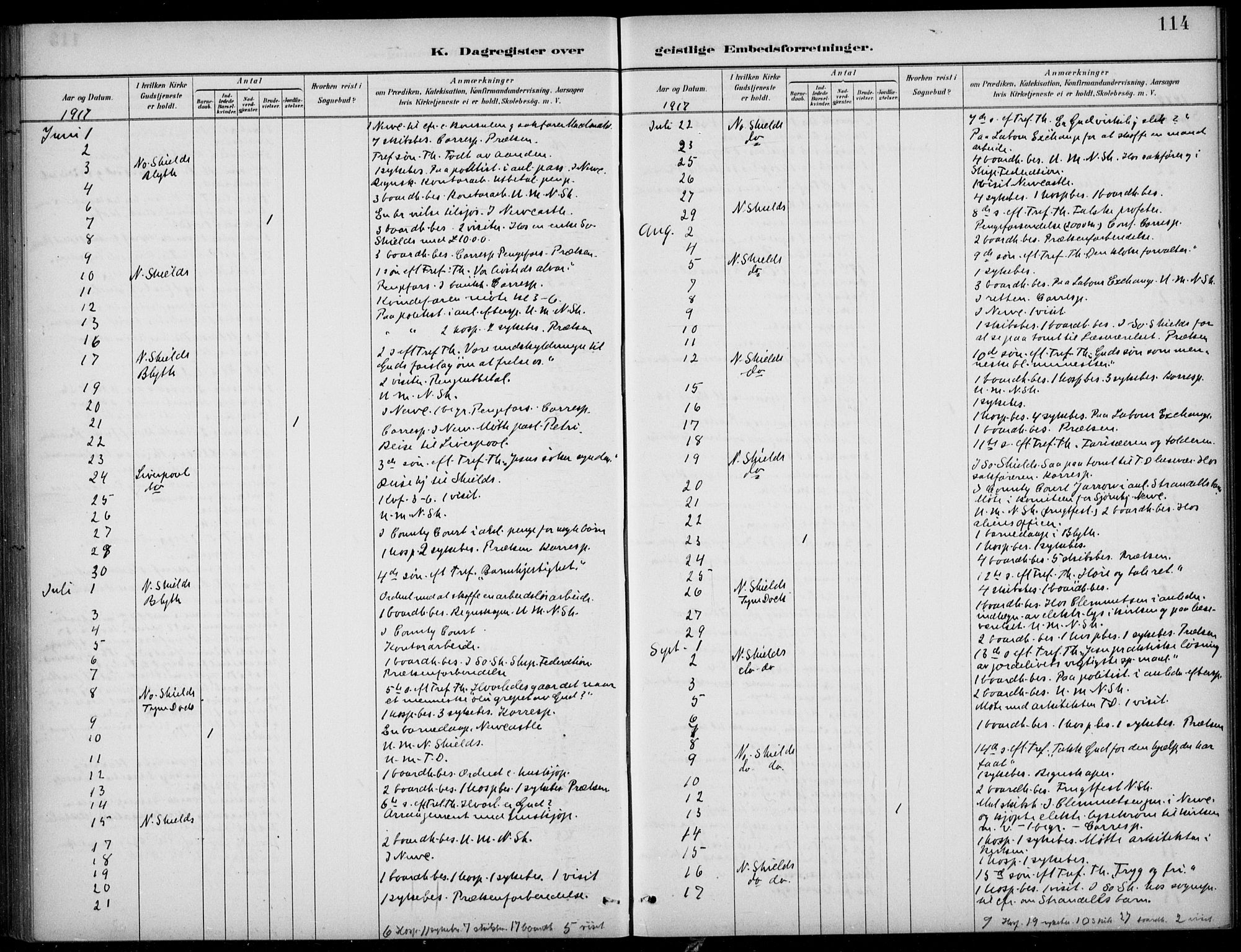 Den norske sjømannsmisjon i utlandet/Tyne-havnene (North Shields og New Castle), AV/SAB-SAB/PA-0101/H/Ha/L0002: Parish register (official) no. A 2, 1883-1938, p. 114