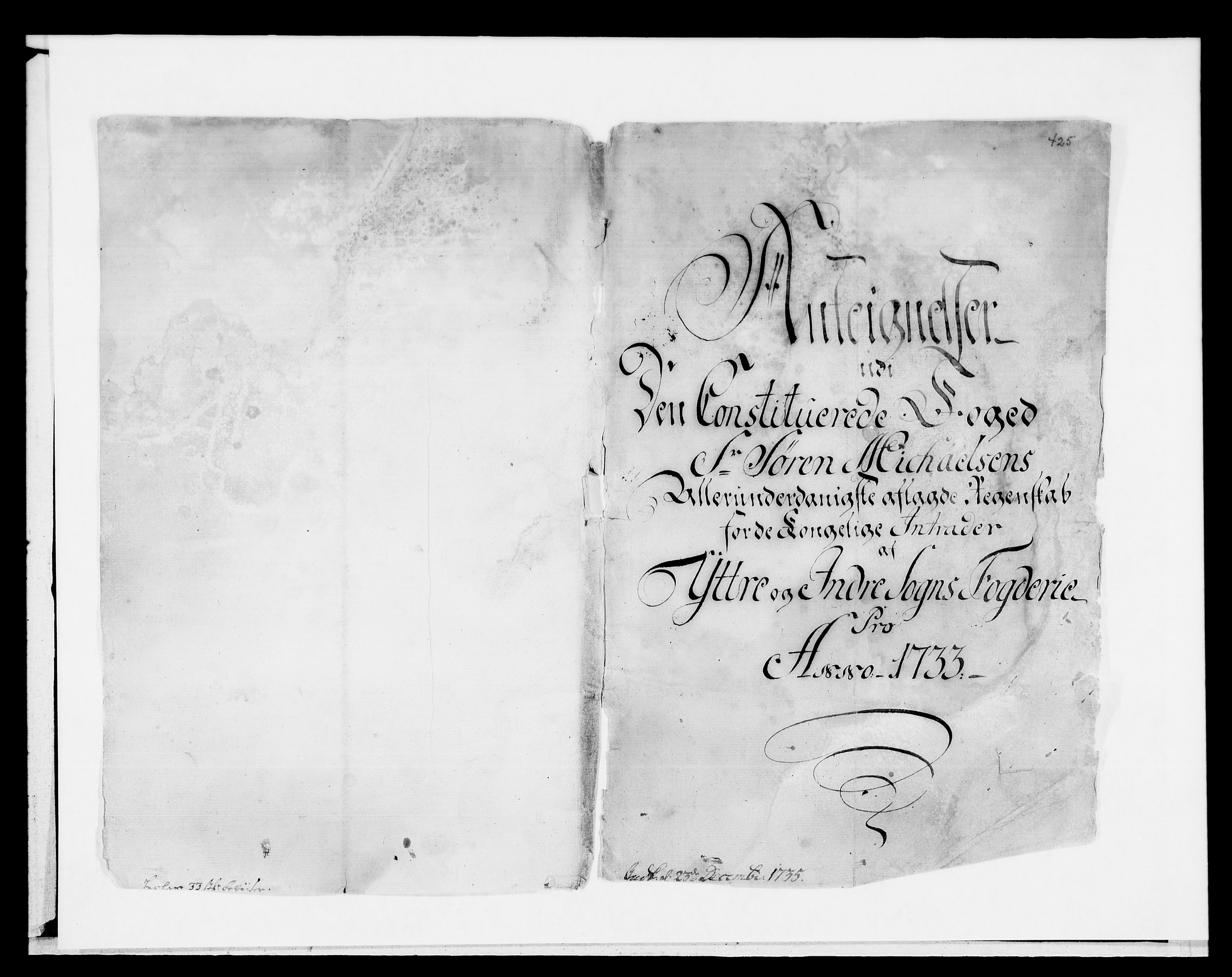 Rentekammeret inntil 1814, Reviderte regnskaper, Fogderegnskap, RA/EA-4092/R52/L3337: Fogderegnskap Sogn, 1733, p. 368