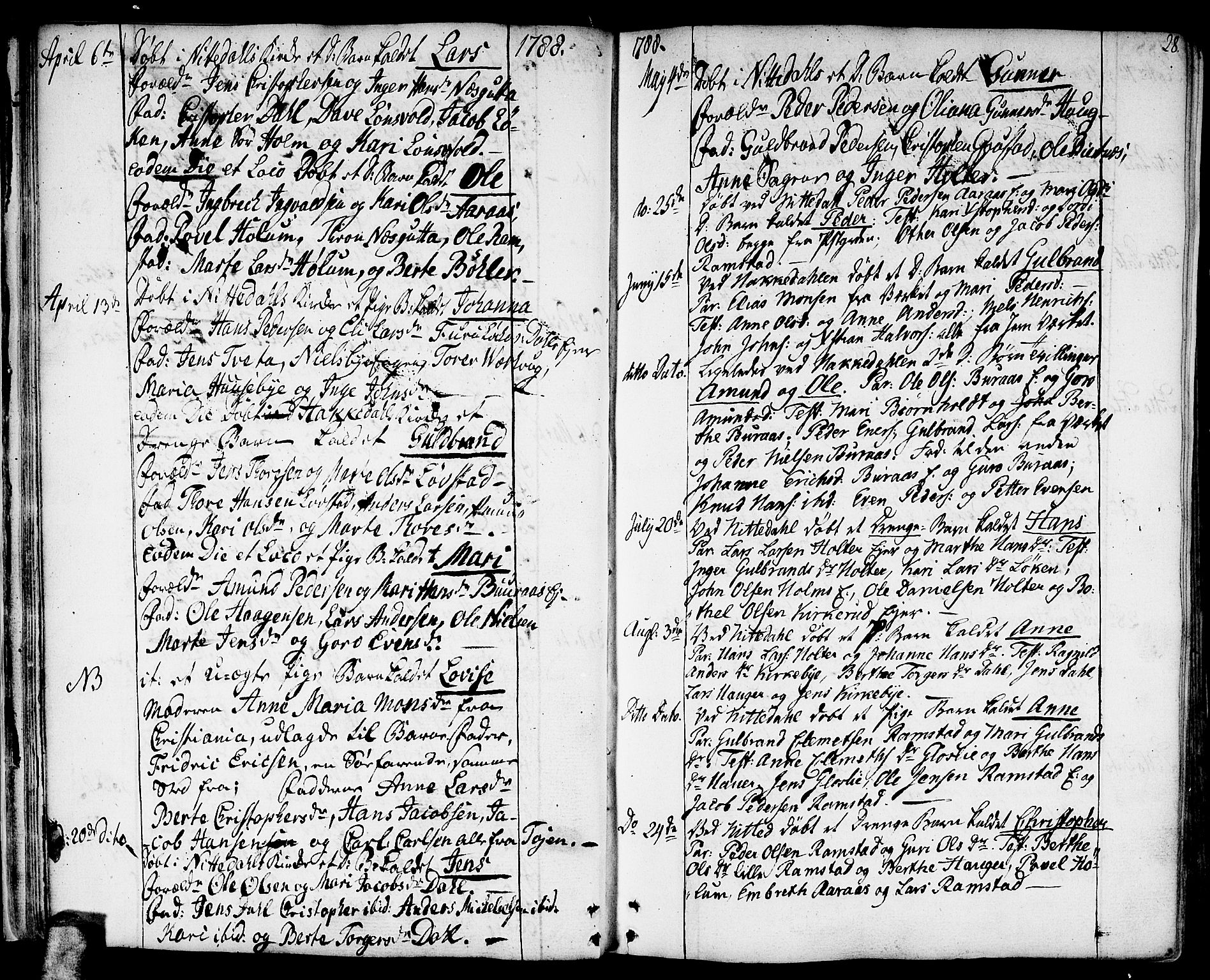Nittedal prestekontor Kirkebøker, SAO/A-10365a/F/Fa/L0002: Parish register (official) no. I 2, 1779-1814, p. 28