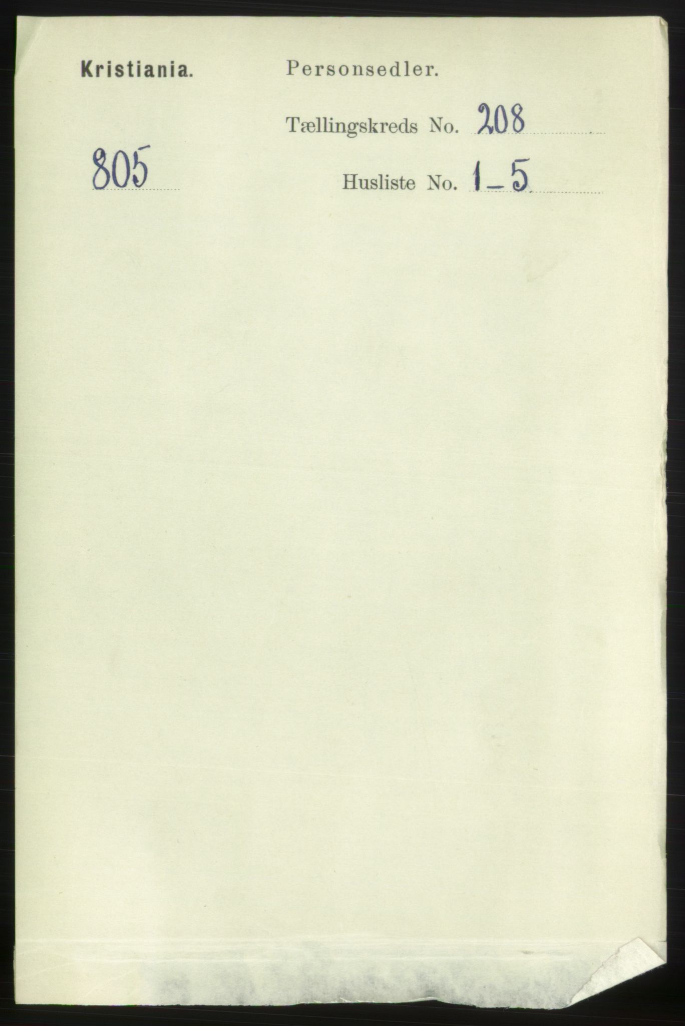 RA, 1891 census for 0301 Kristiania, 1891, p. 124816