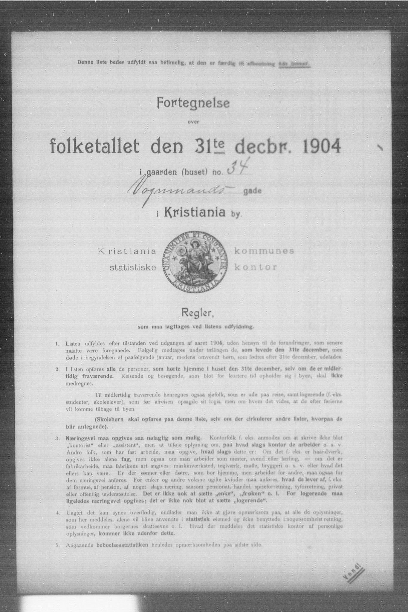 OBA, Municipal Census 1904 for Kristiania, 1904, p. 23369