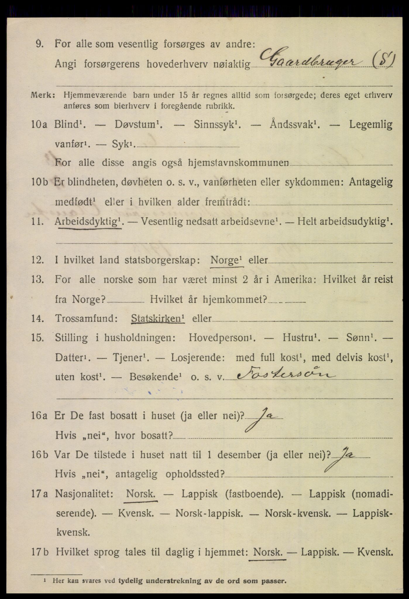 SAT, 1920 census for Gildeskål, 1920, p. 8933