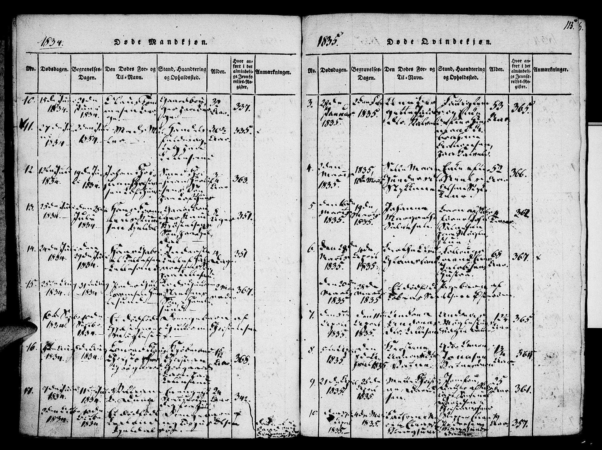 Vestre Moland sokneprestkontor, AV/SAK-1111-0046/F/Fa/Fab/L0003: Parish register (official) no. A 3, 1816-1843, p. 115