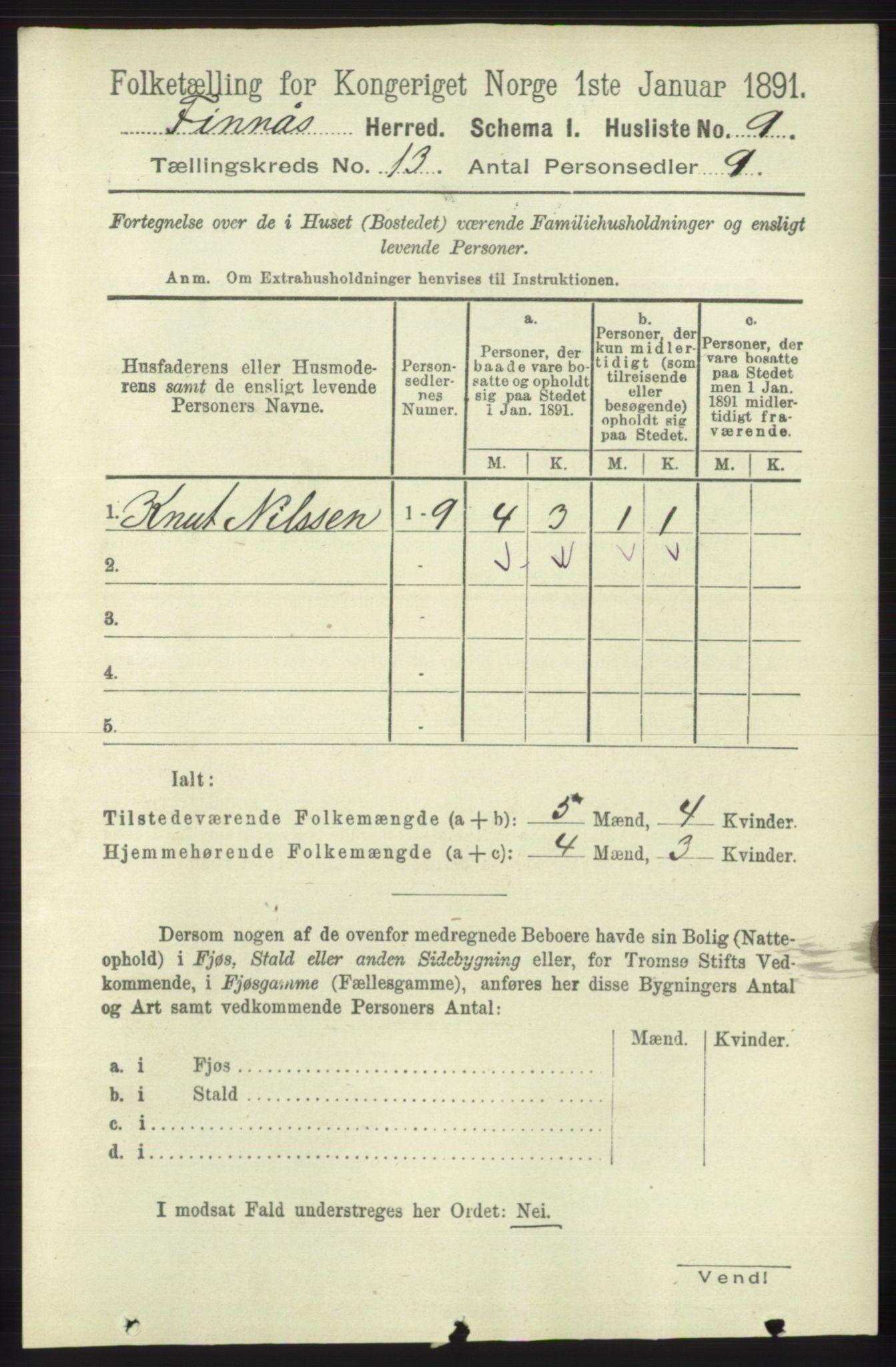 RA, 1891 census for 1218 Finnås, 1891, p. 5584