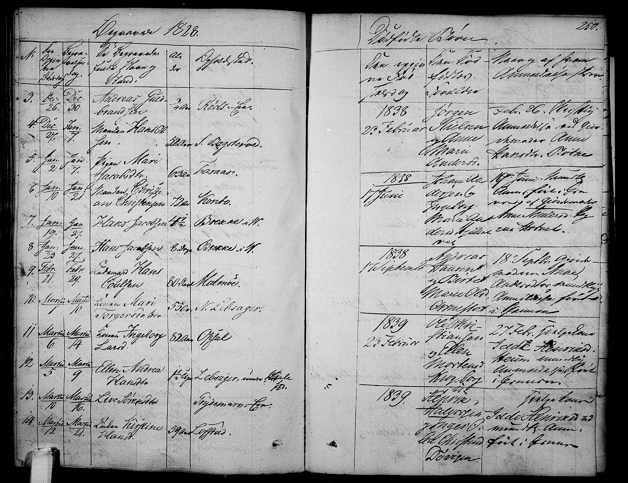 Våle kirkebøker, AV/SAKO-A-334/F/Fa/L0008: Parish register (official) no. I 8, 1824-1844, p. 250