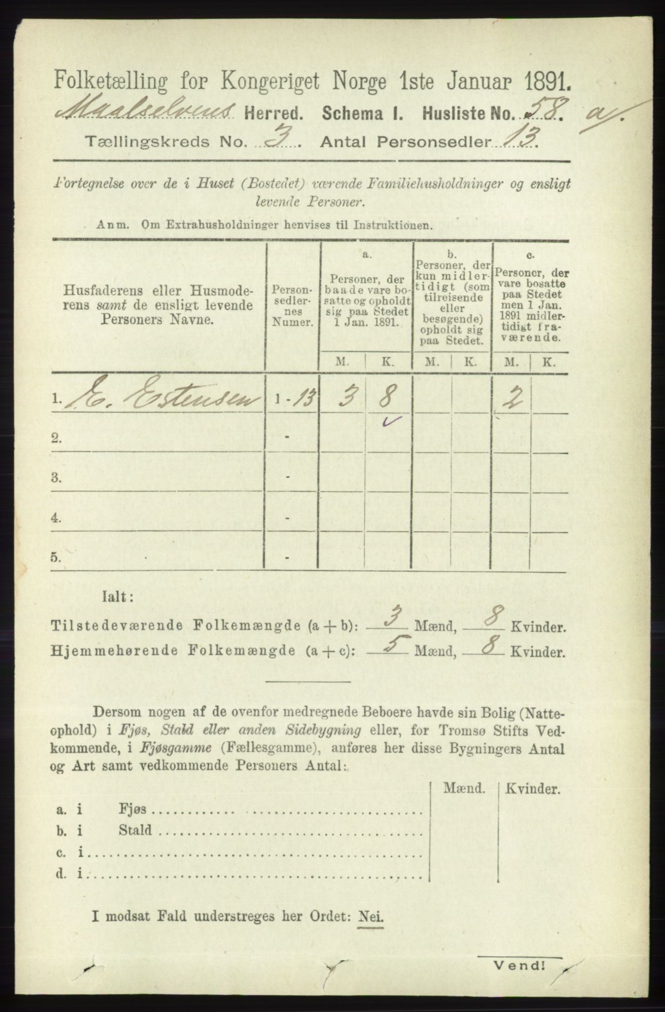 RA, 1891 census for 1924 Målselv, 1891, p. 587