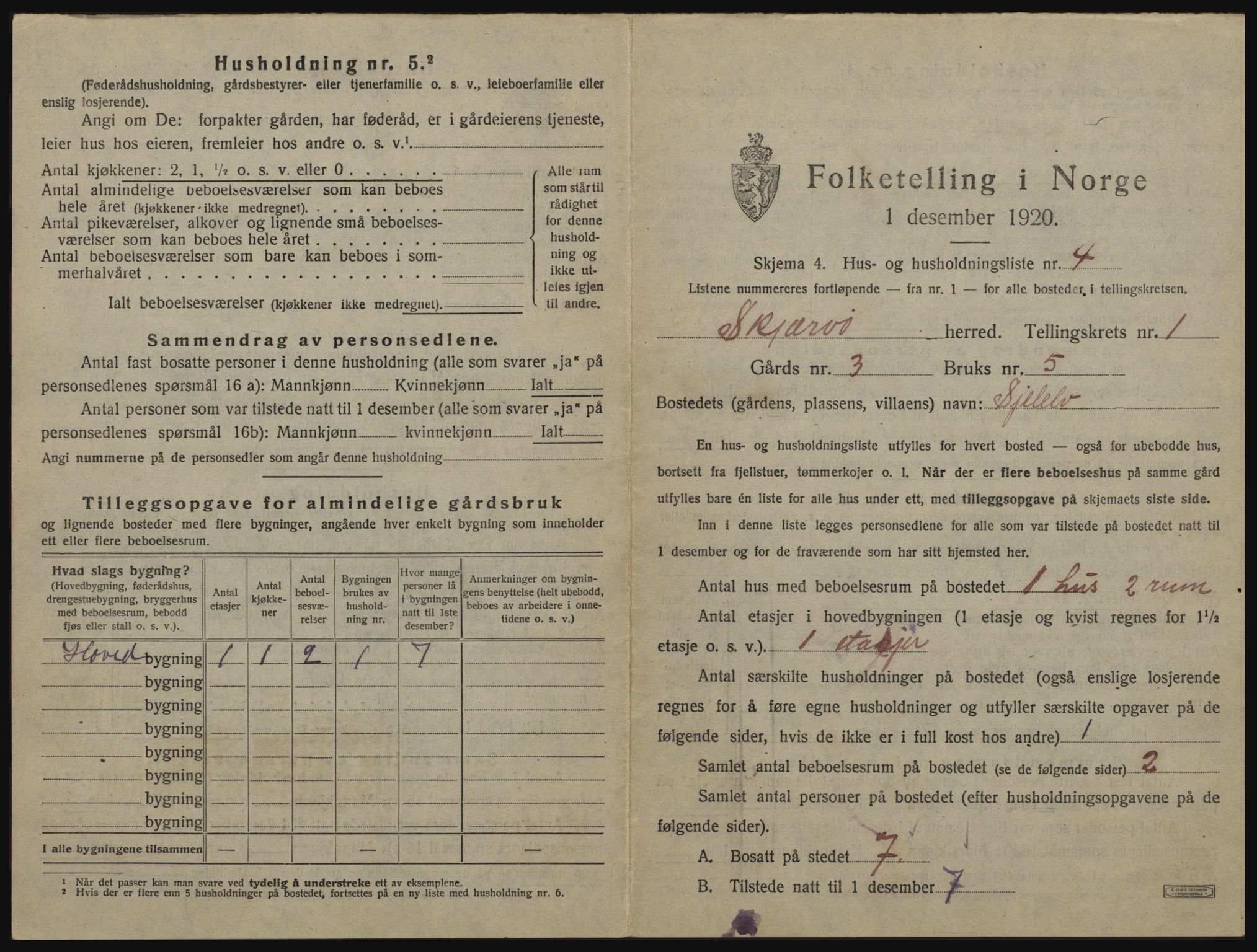 SATØ, 1920 census for Skjervøy, 1920, p. 67