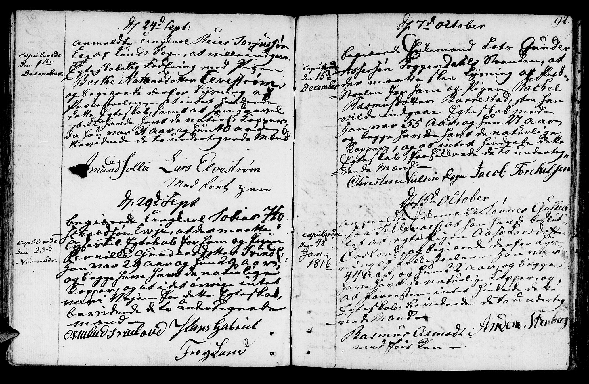 Sokndal sokneprestkontor, AV/SAST-A-101808: Parish register (official) no. A 5, 1806-1826, p. 92