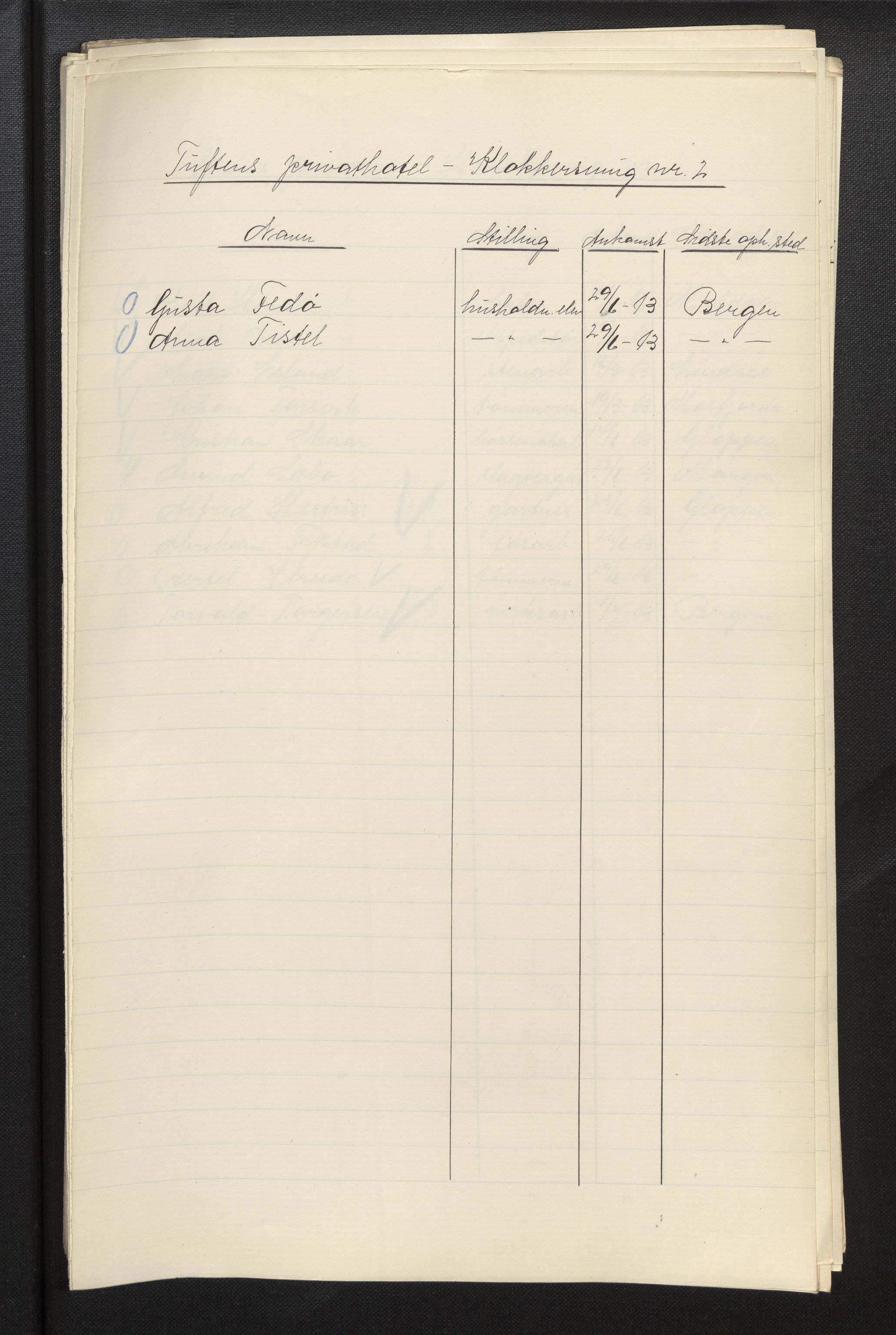 SAB, Municipal Census 1913 for Bergen, 1913, p. 73