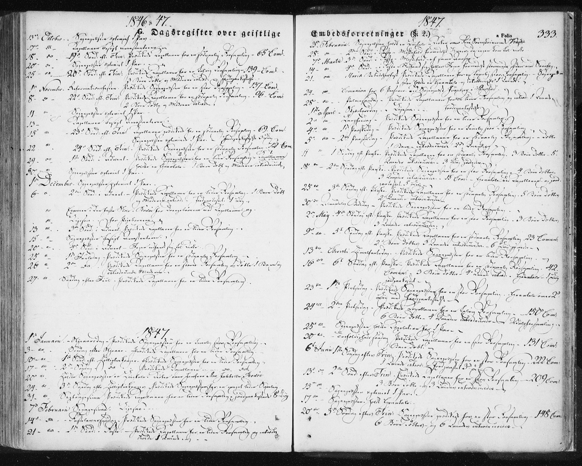 Ministerialprotokoller, klokkerbøker og fødselsregistre - Nordland, SAT/A-1459/801/L0007: Parish register (official) no. 801A07, 1845-1863, p. 333