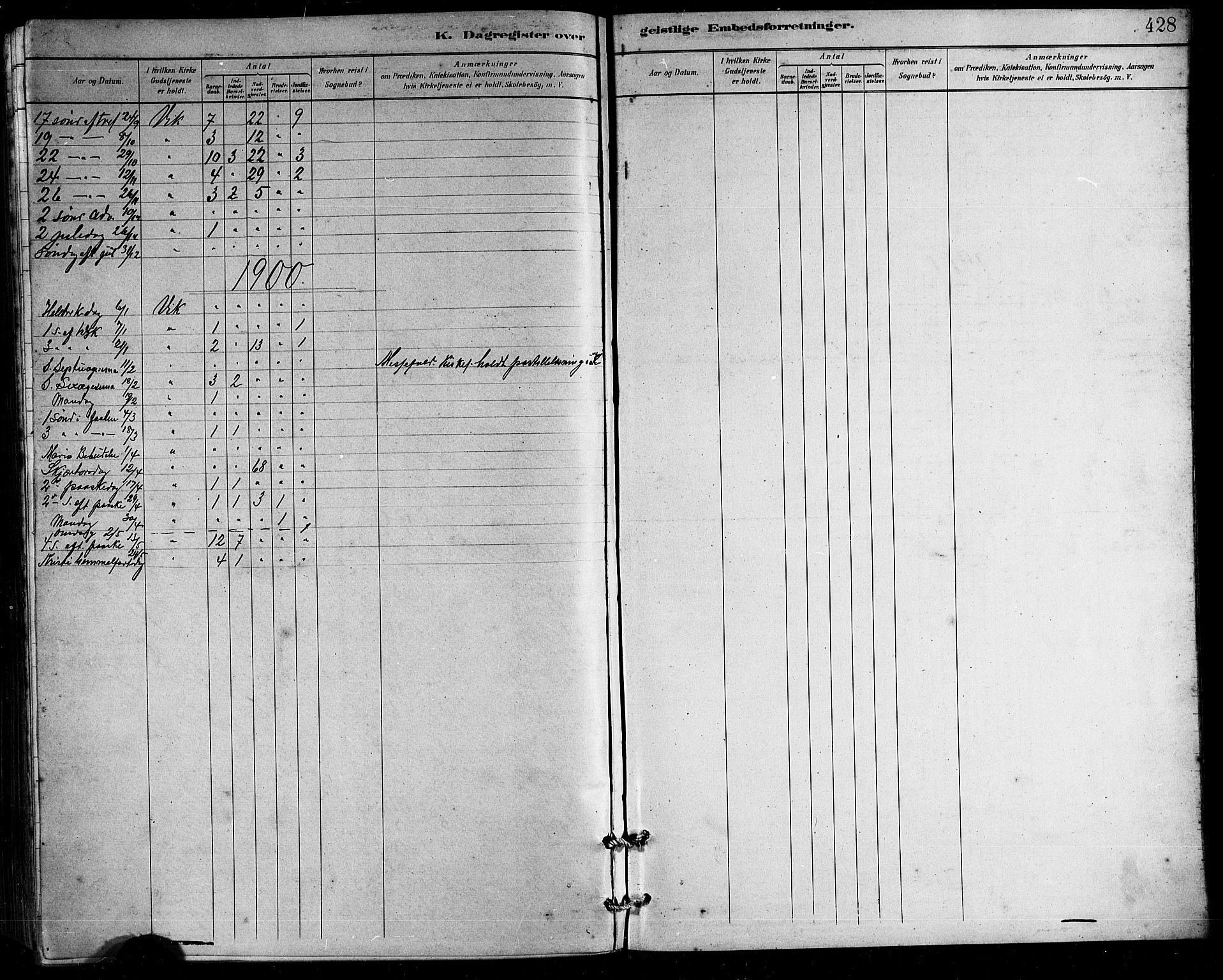 Ministerialprotokoller, klokkerbøker og fødselsregistre - Nordland, AV/SAT-A-1459/812/L0188: Parish register (copy) no. 812C06, 1884-1912, p. 428