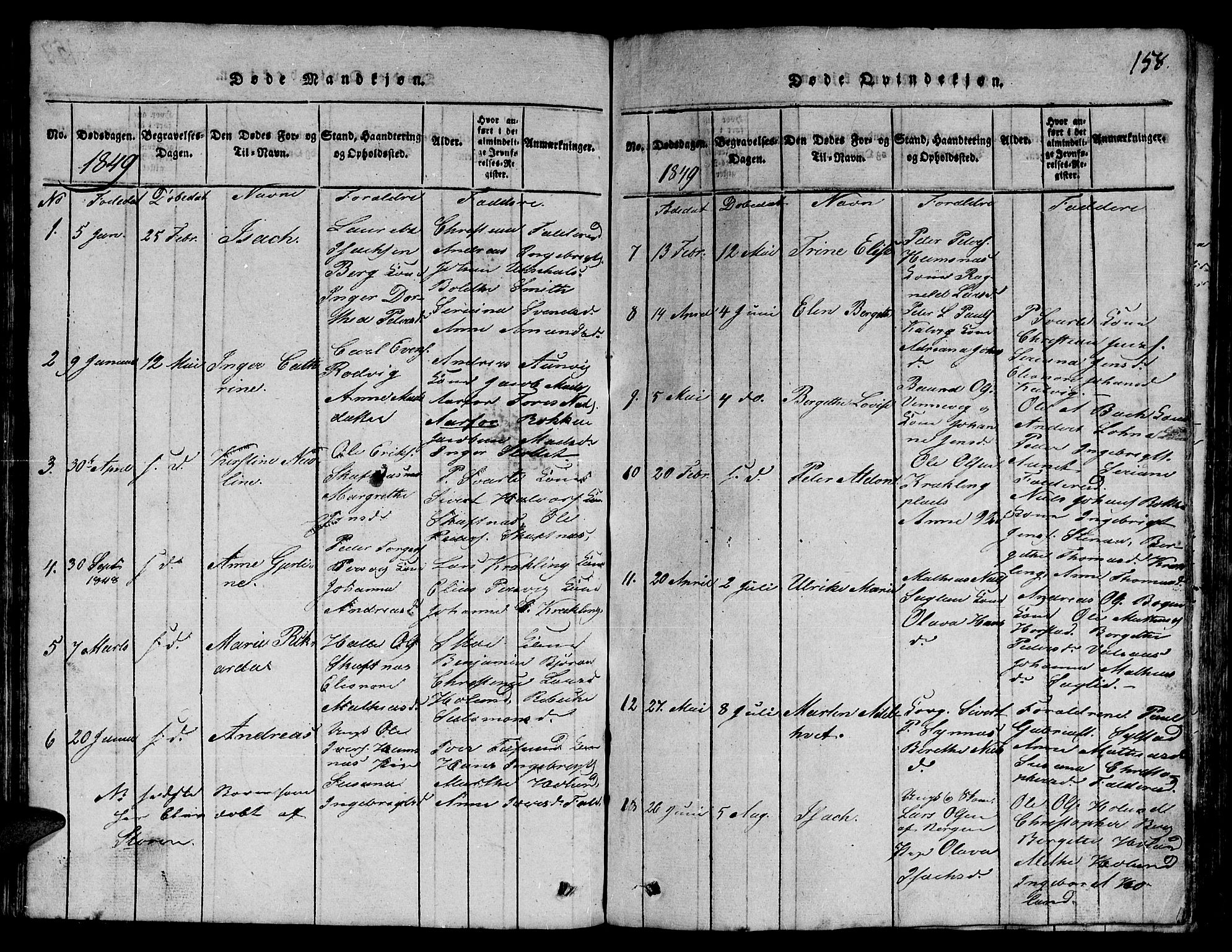 Ministerialprotokoller, klokkerbøker og fødselsregistre - Nord-Trøndelag, SAT/A-1458/780/L0648: Parish register (copy) no. 780C01 /3, 1815-1877, p. 158