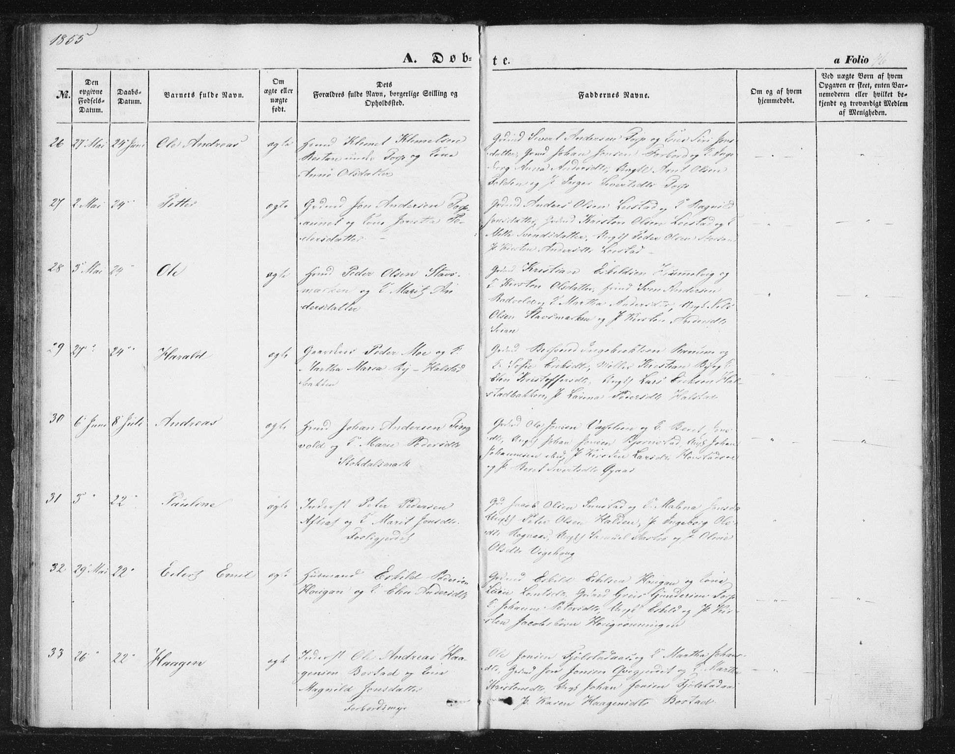 Ministerialprotokoller, klokkerbøker og fødselsregistre - Sør-Trøndelag, AV/SAT-A-1456/616/L0407: Parish register (official) no. 616A04, 1848-1856, p. 46