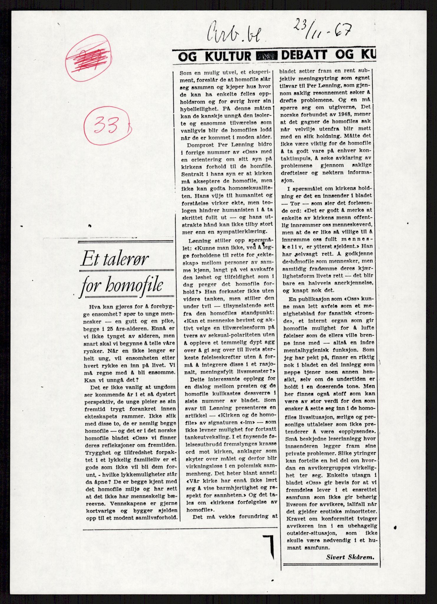 Det Norske Forbundet av 1948/Landsforeningen for Lesbisk og Homofil Frigjøring, AV/RA-PA-1216/A/Ag/L0002: "Vi løsnet et skred", 1959-1995, p. 567