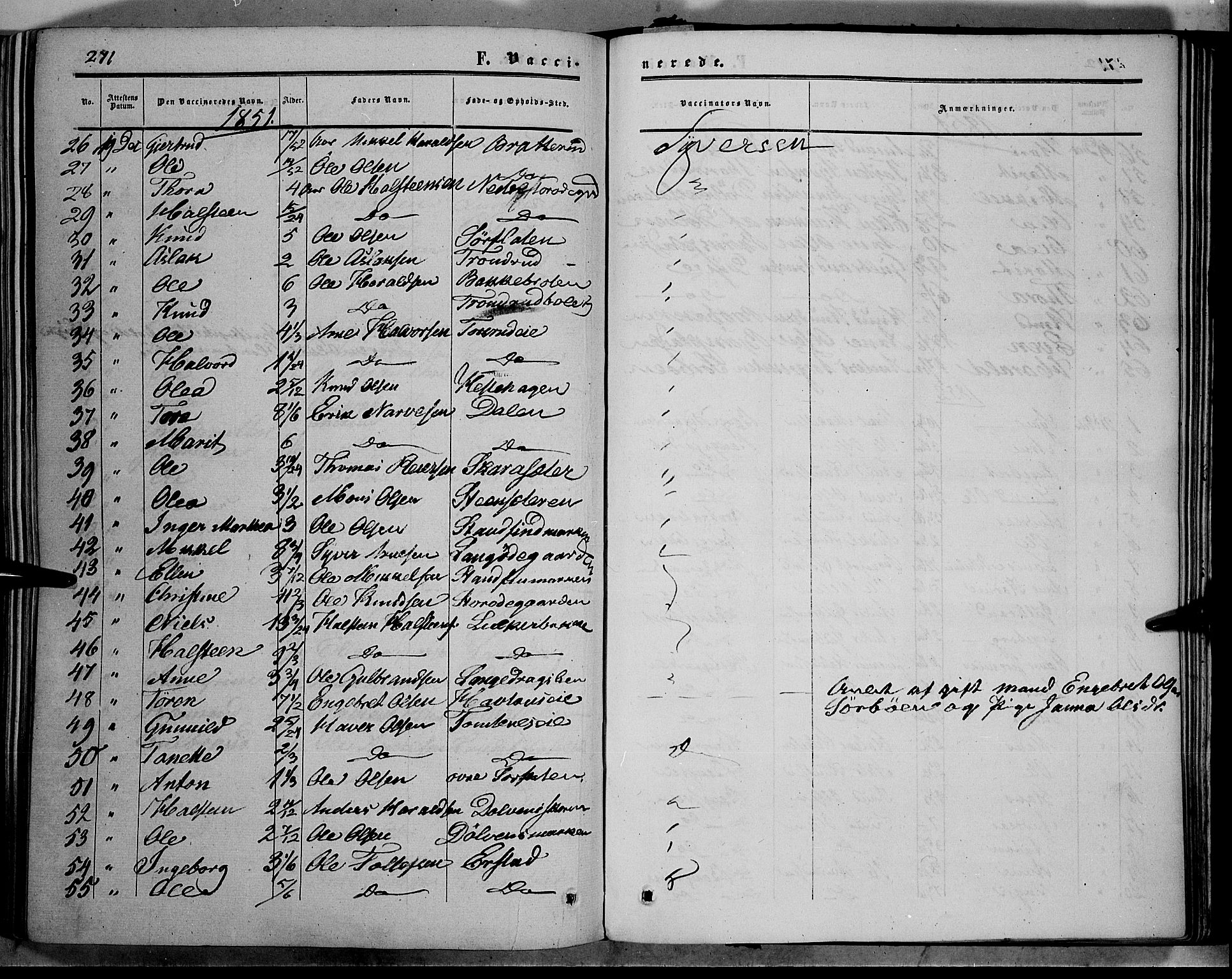 Sør-Aurdal prestekontor, SAH/PREST-128/H/Ha/Haa/L0005: Parish register (official) no. 5, 1849-1876, p. 271