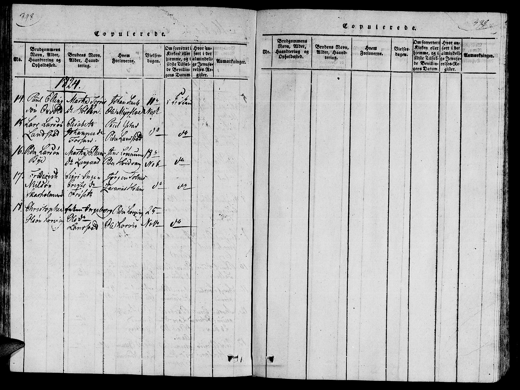 Ministerialprotokoller, klokkerbøker og fødselsregistre - Nord-Trøndelag, SAT/A-1458/735/L0333: Parish register (official) no. 735A04 /1, 1816-1824, p. 398-399