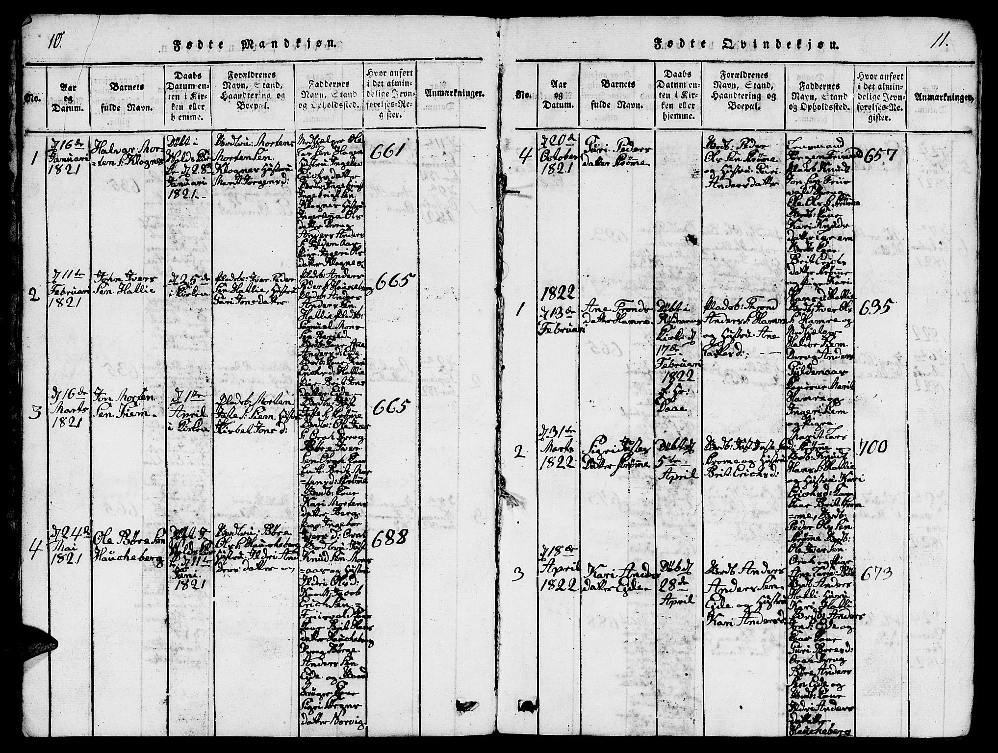 Ministerialprotokoller, klokkerbøker og fødselsregistre - Møre og Romsdal, AV/SAT-A-1454/542/L0558: Parish register (copy) no. 542C01, 1818-1836, p. 10-11