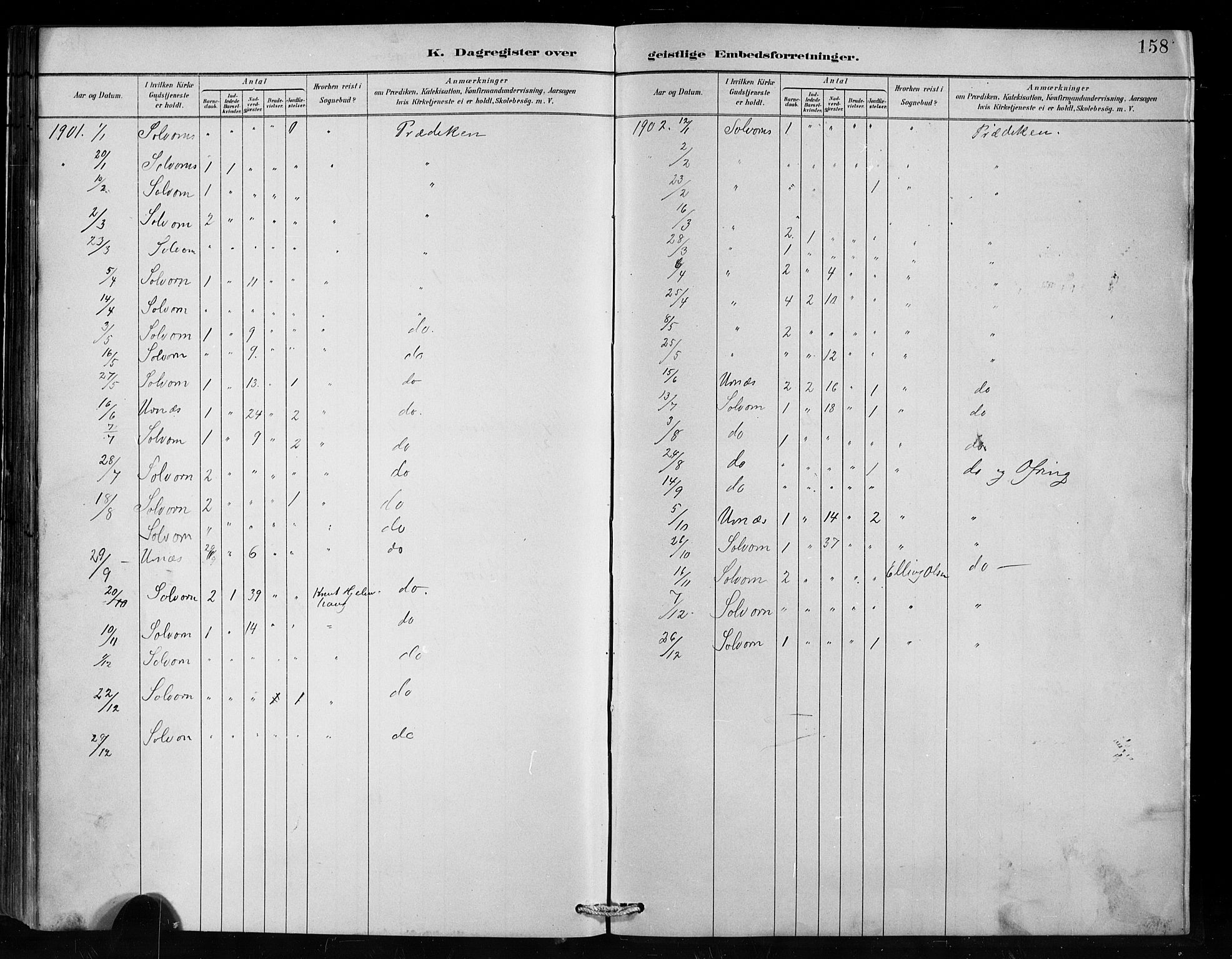 Hafslo sokneprestembete, AV/SAB-A-80301/H/Hab/Habc/L0001: Parish register (copy) no. C 1, 1882-1908, p. 158