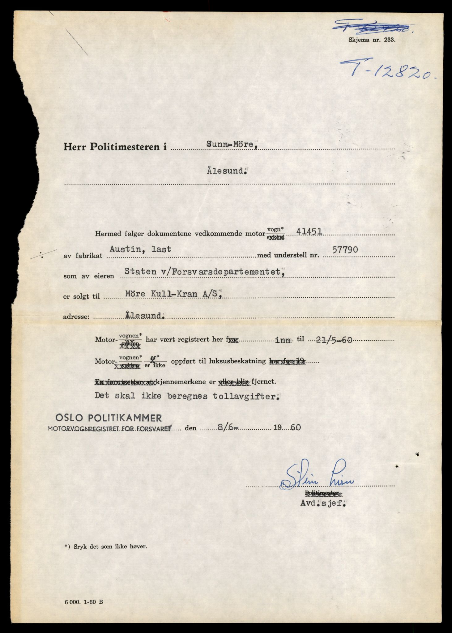 Møre og Romsdal vegkontor - Ålesund trafikkstasjon, AV/SAT-A-4099/F/Fe/L0035: Registreringskort for kjøretøy T 12653 - T 12829, 1927-1998, p. 3292