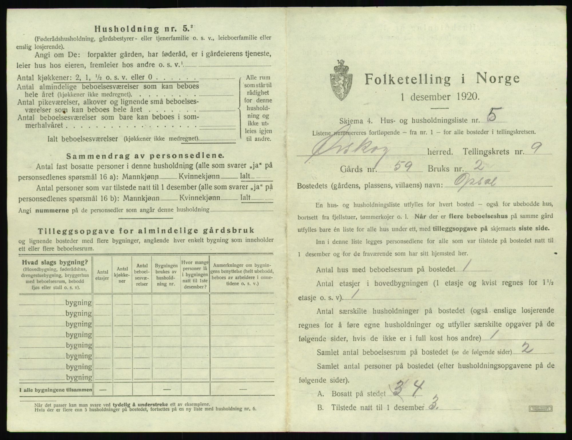 SAT, 1920 census for Ørskog, 1920, p. 718