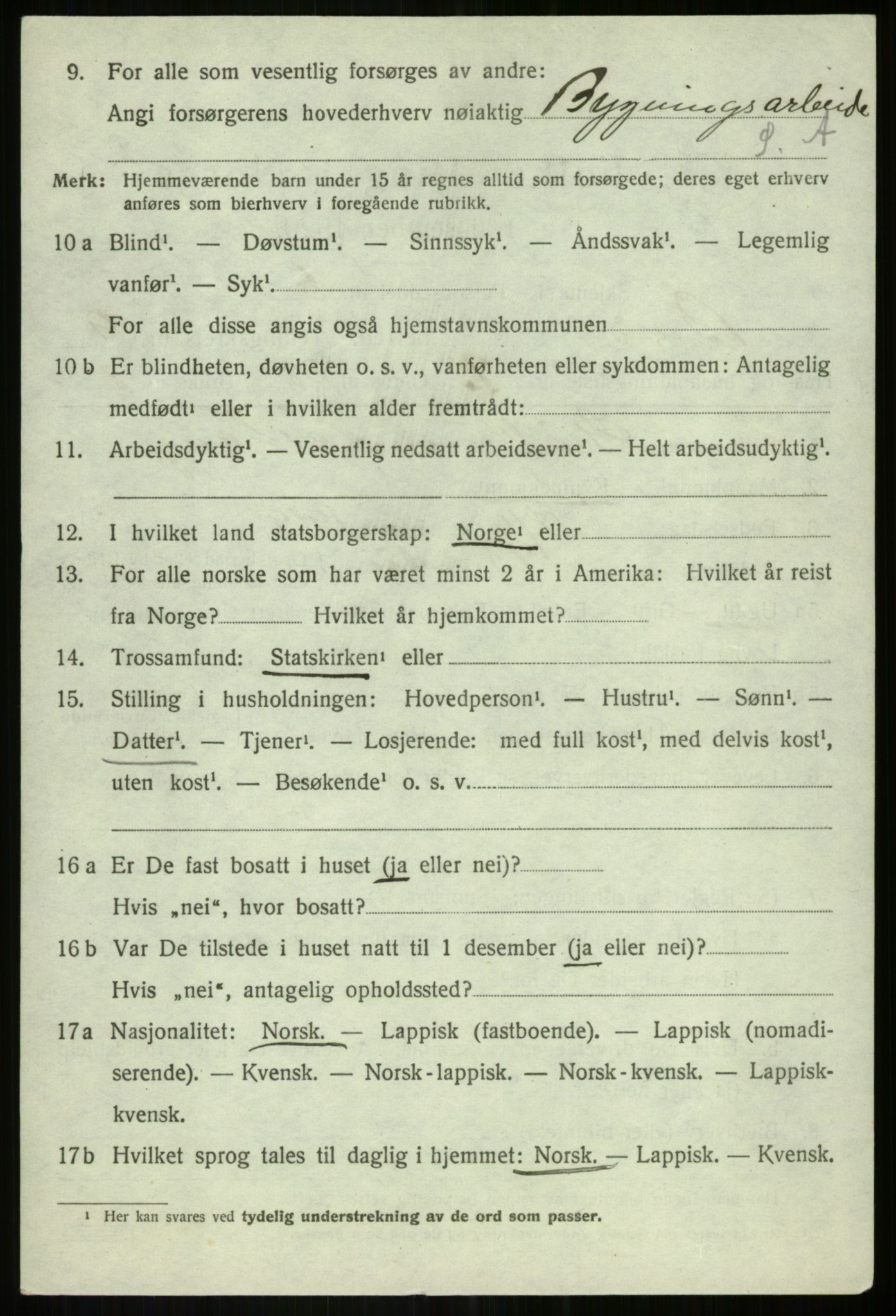 SATØ, 1920 census for Bardu, 1920, p. 3182