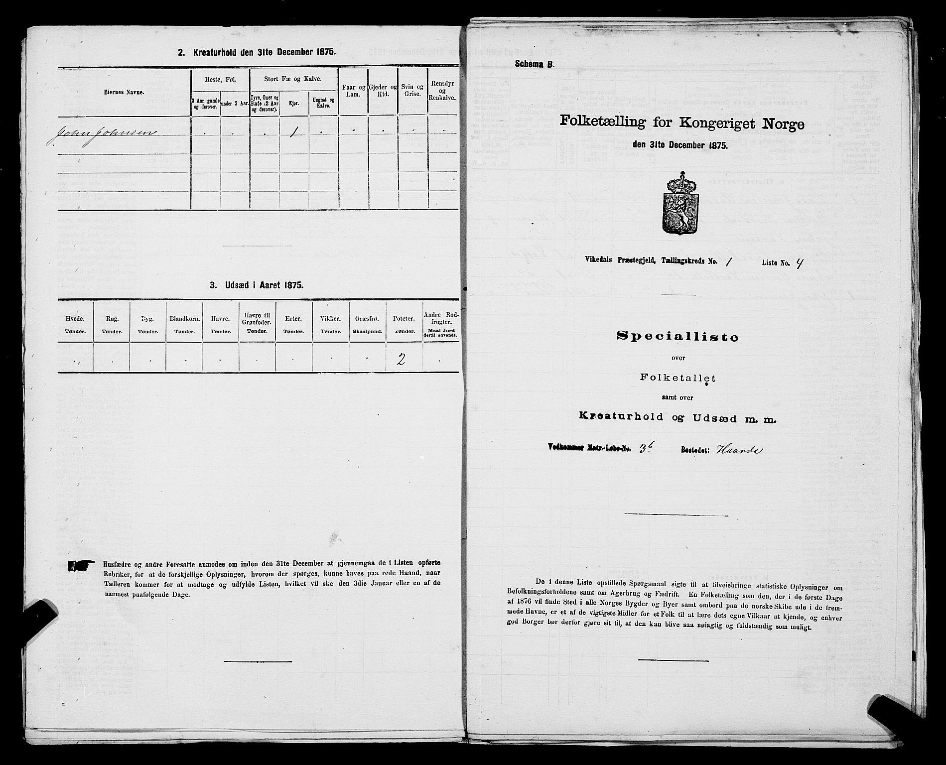 SAST, 1875 census for 1157P Vikedal, 1875, p. 74