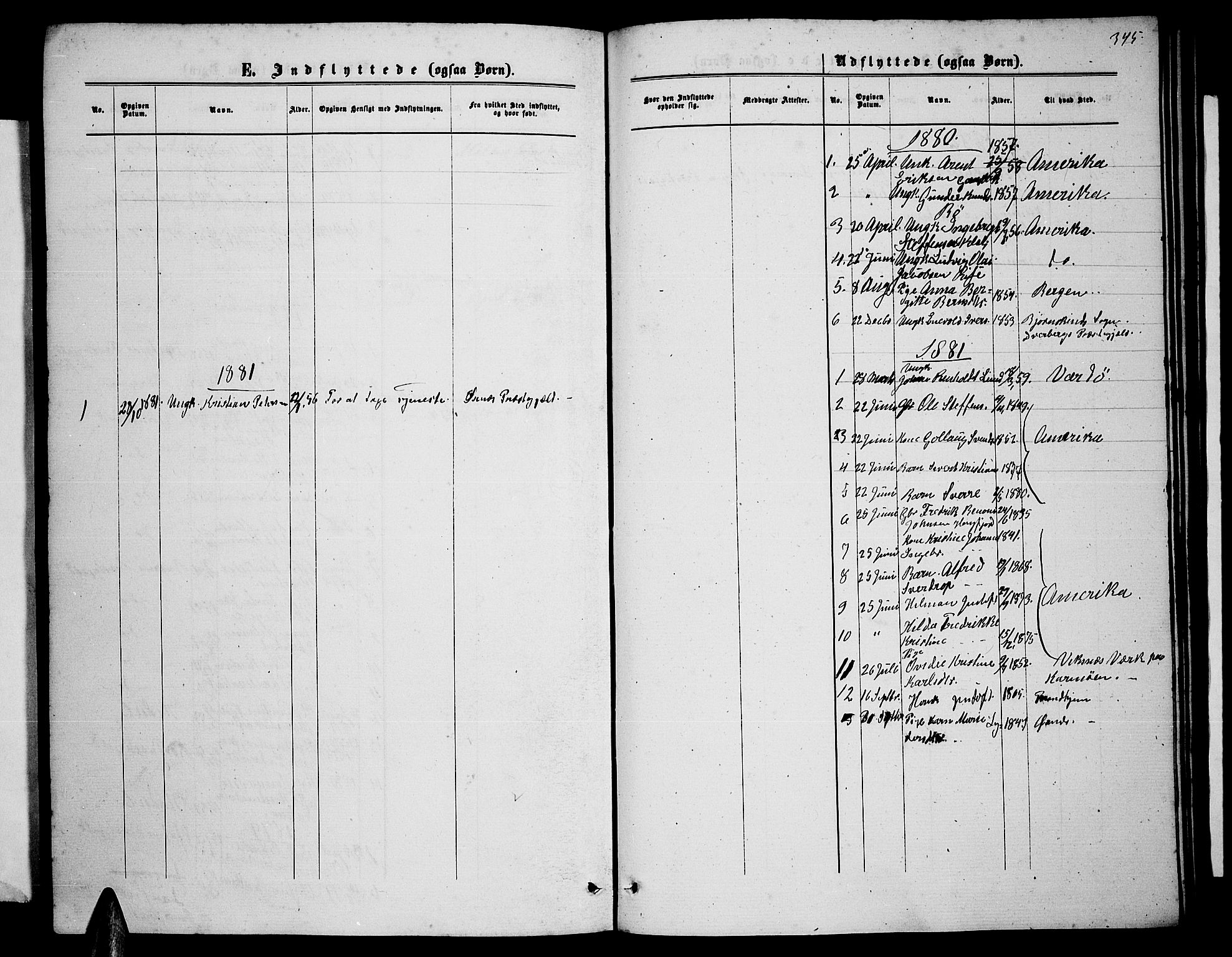 Ministerialprotokoller, klokkerbøker og fødselsregistre - Nordland, AV/SAT-A-1459/895/L1381: Parish register (copy) no. 895C03, 1864-1885, p. 345