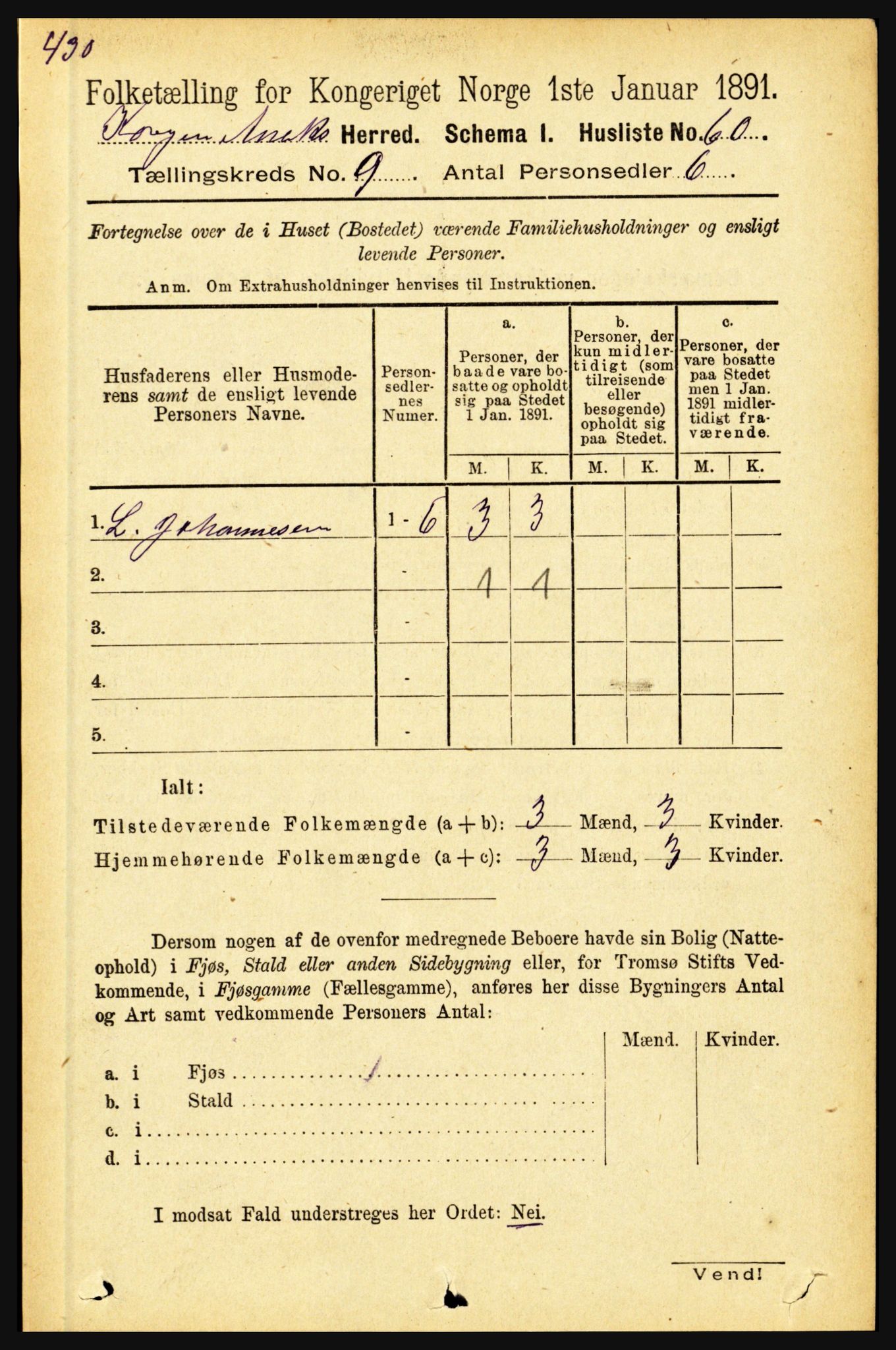 RA, 1891 census for 1832 Hemnes, 1891, p. 4310