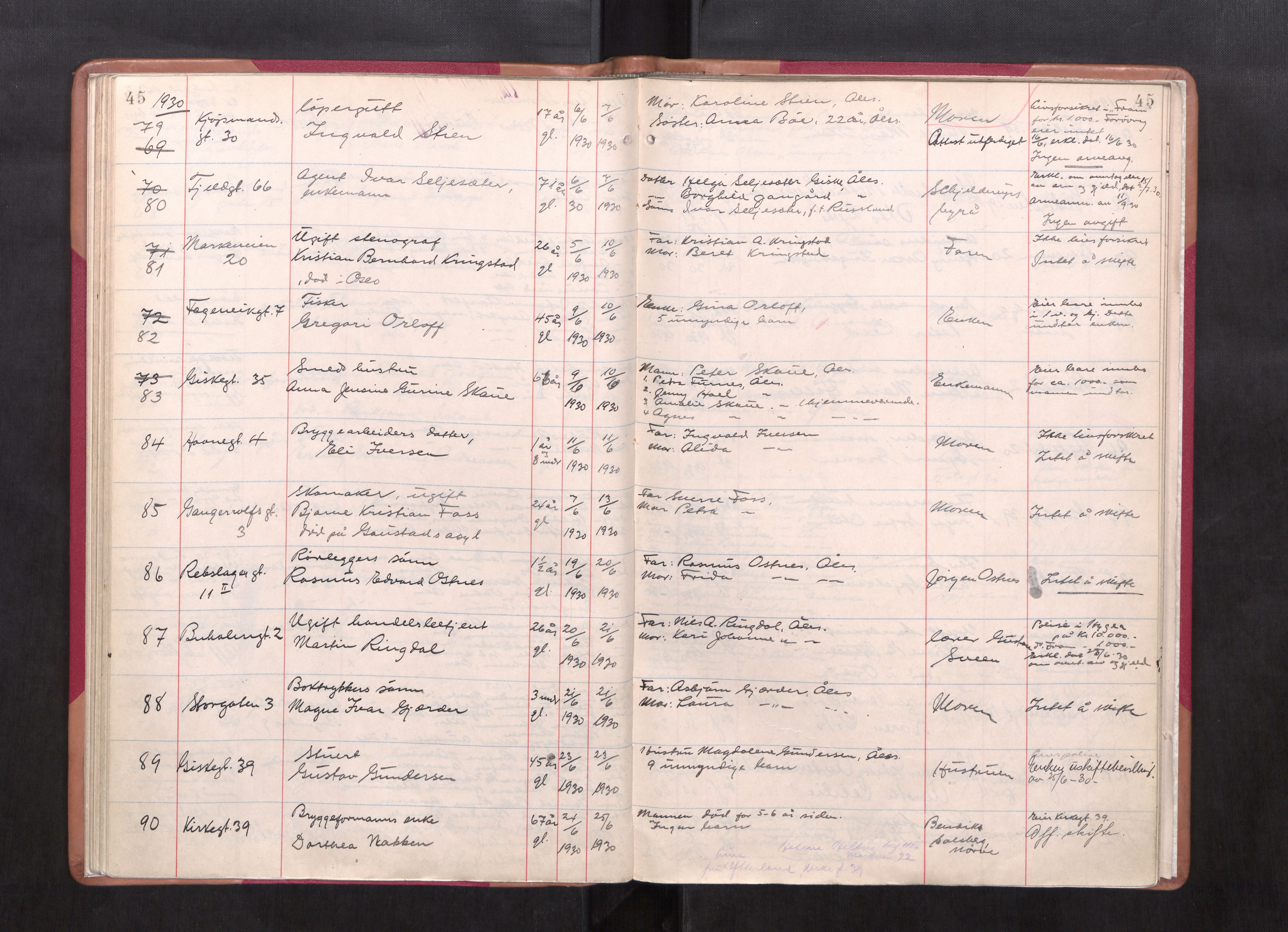 Ålesund byfogd, AV/SAT-A-4384/0001/03/03L/L0006: Dødsanmeldelsprotokoll, 1927-1935, p. 45