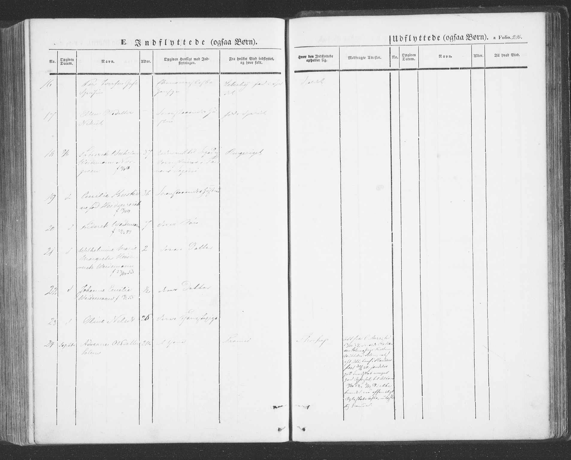 Tana sokneprestkontor, AV/SATØ-S-1334/H/Ha/L0001kirke: Parish register (official) no. 1, 1846-1861, p. 296