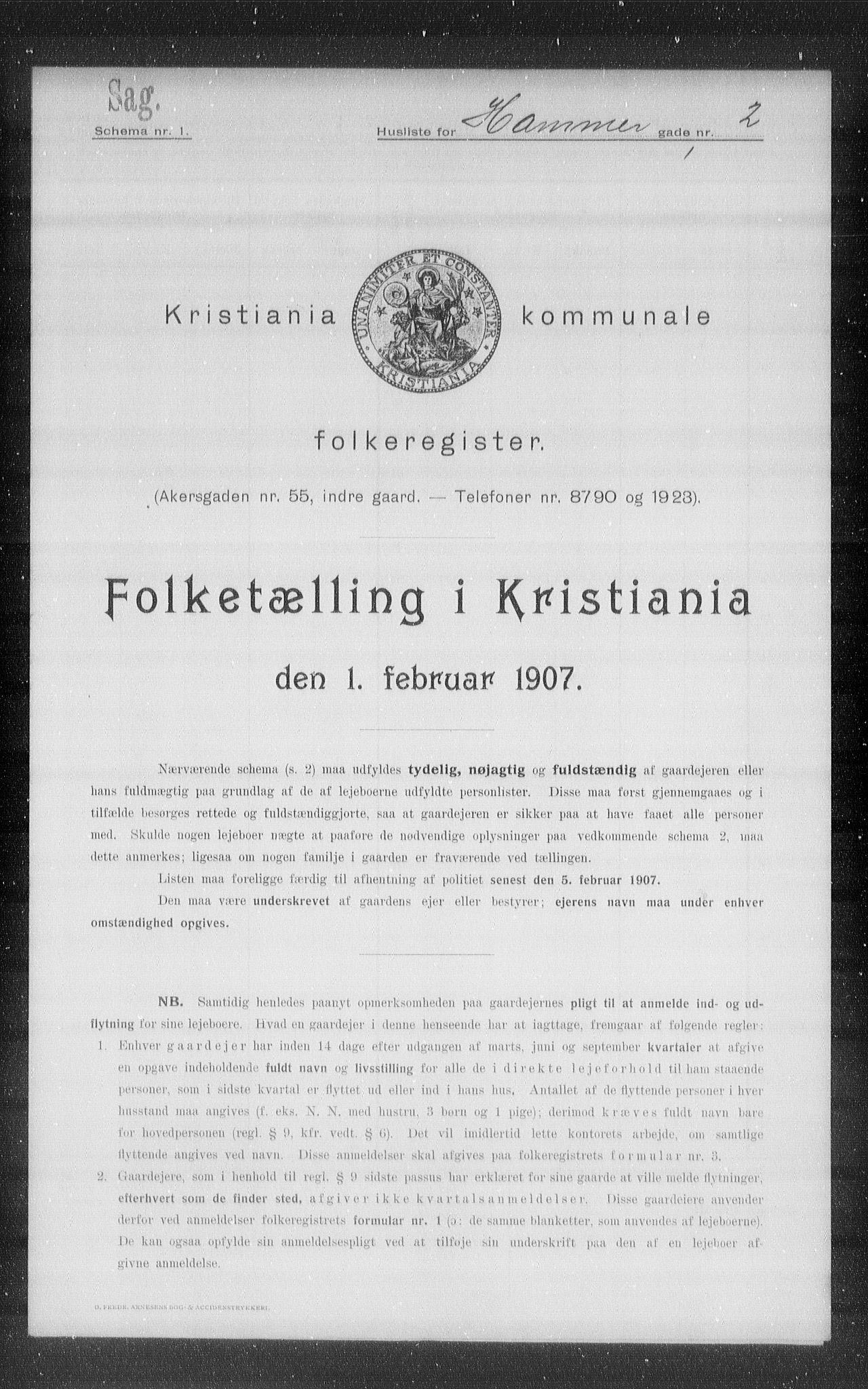 OBA, Municipal Census 1907 for Kristiania, 1907, p. 17577