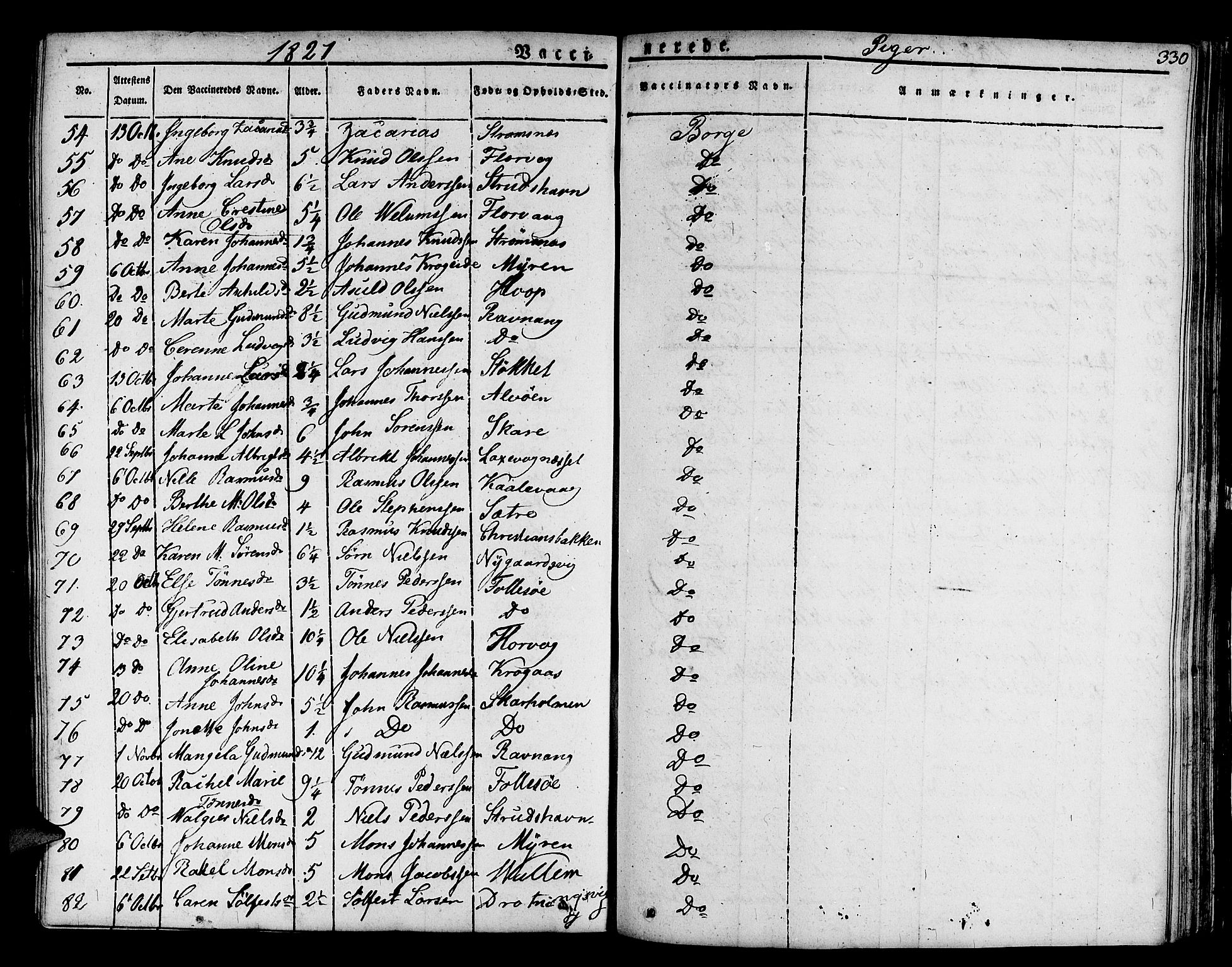 Askøy Sokneprestembete, SAB/A-74101/H/Ha/Haa/Haaa/L0004: Parish register (official) no. A 4, 1825-1845, p. 330