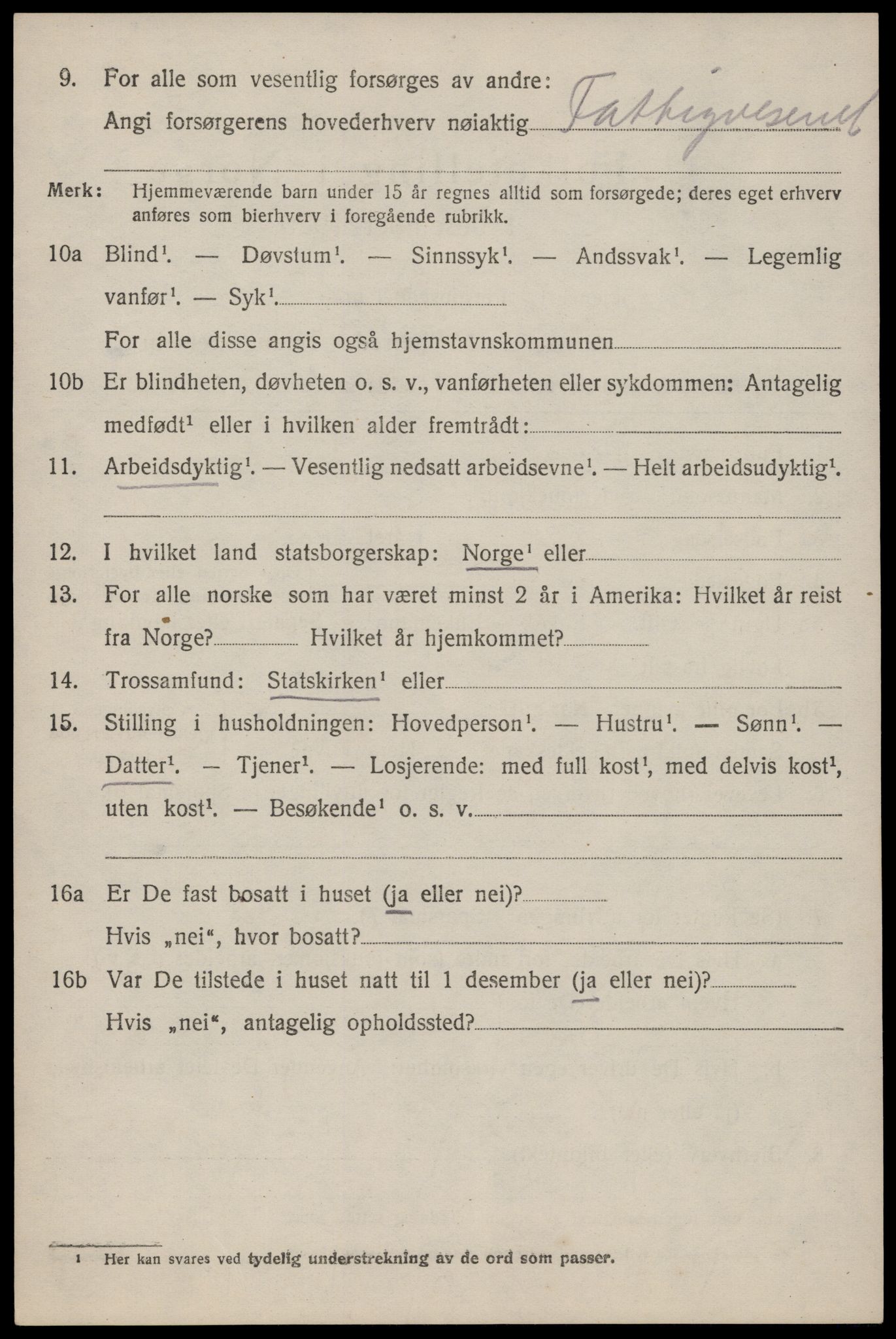 SAST, 1920 census for Lund, 1920, p. 3869