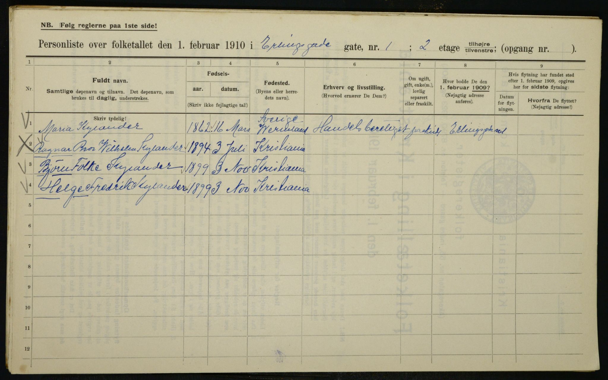 OBA, Municipal Census 1910 for Kristiania, 1910, p. 20659