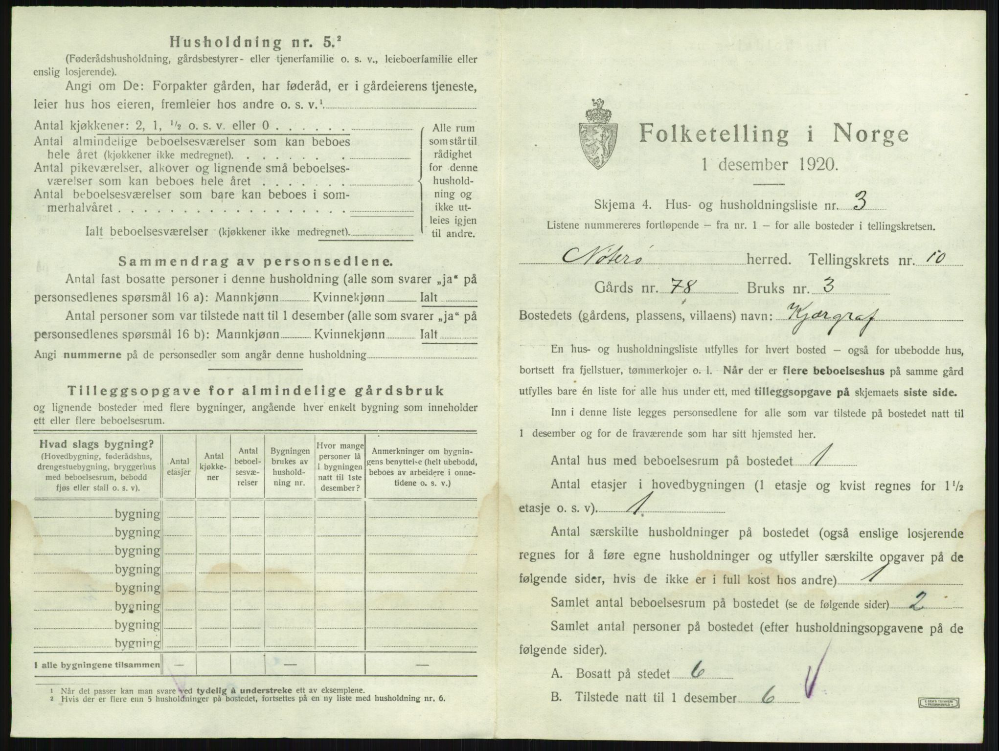 SAKO, 1920 census for Nøtterøy, 1920, p. 1979